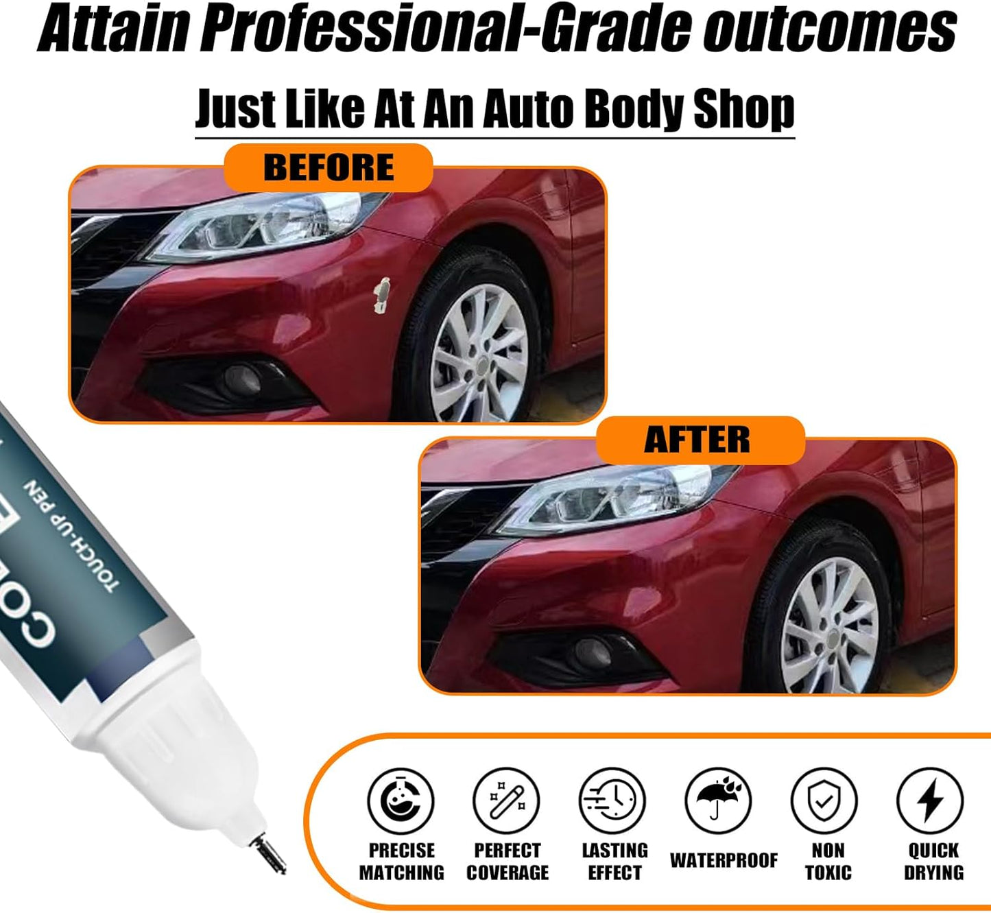 NAH Cayenne Red Pearl Touch Up Paint for Nissan, Car Paint Pen Scratch Repair Two-In-One Touch Up Paint, Premium Car Scratch Remover for Deep Scratches