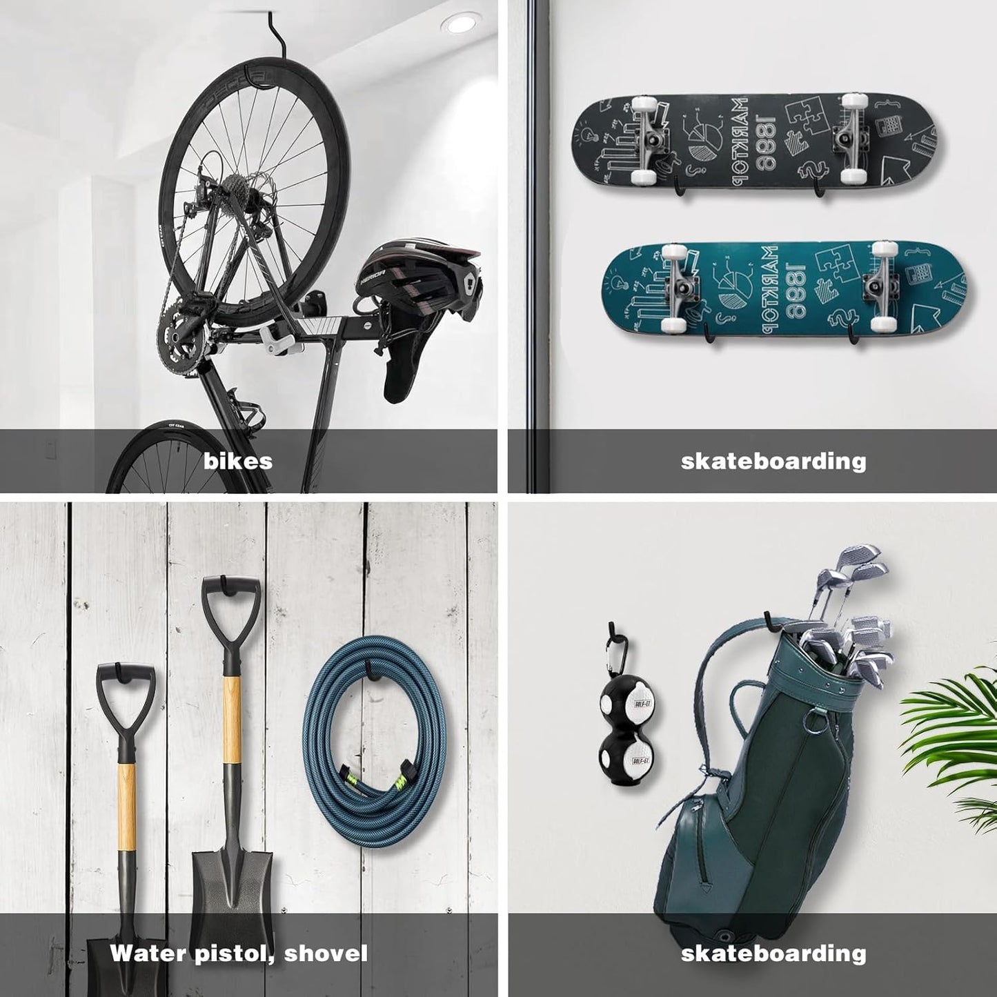 Bike Hooks Heavry Duty 12 Pack,Bicycle Storage Hanger Screw in Ceiling Hooks,Utility Hooks for Wall,Garage,Garden Organization and Storage,Fits Hanging All Bike Types,Bicycle Storage Hooks