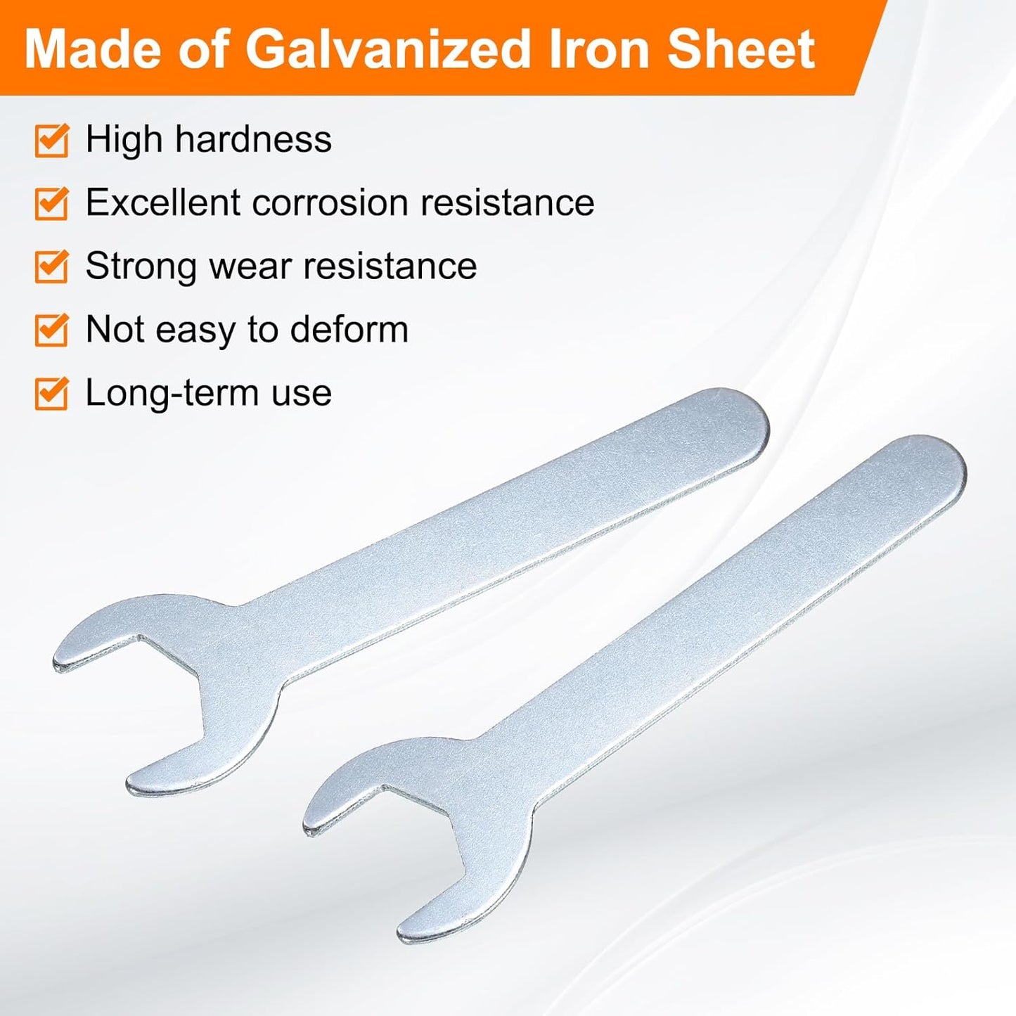 HARFINGTON 10pcs Small Wrench Open End Wrench 19x108x2mm Metric U-Shaped Single Open Ended Spanner Super Thin Small Flat Head Galvanizing Wrench for Automotive Repair Furniture Assembly