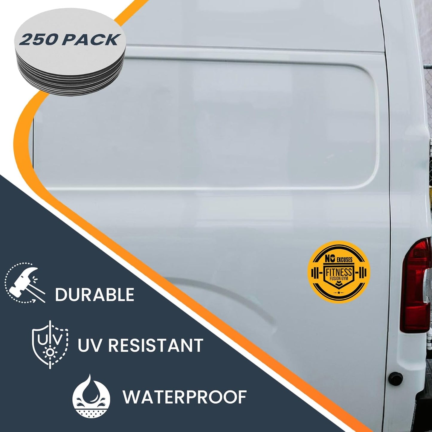 Magnet Me Up Customizable 30 Mil Round Magnet- 6”, 250 PK Weatherproof Car Magnet for Businesses, Sports Teams, Fundraiser, Personal Expression- Custom Text & Logo- Strong Magnetic Vinyl for Vehicles