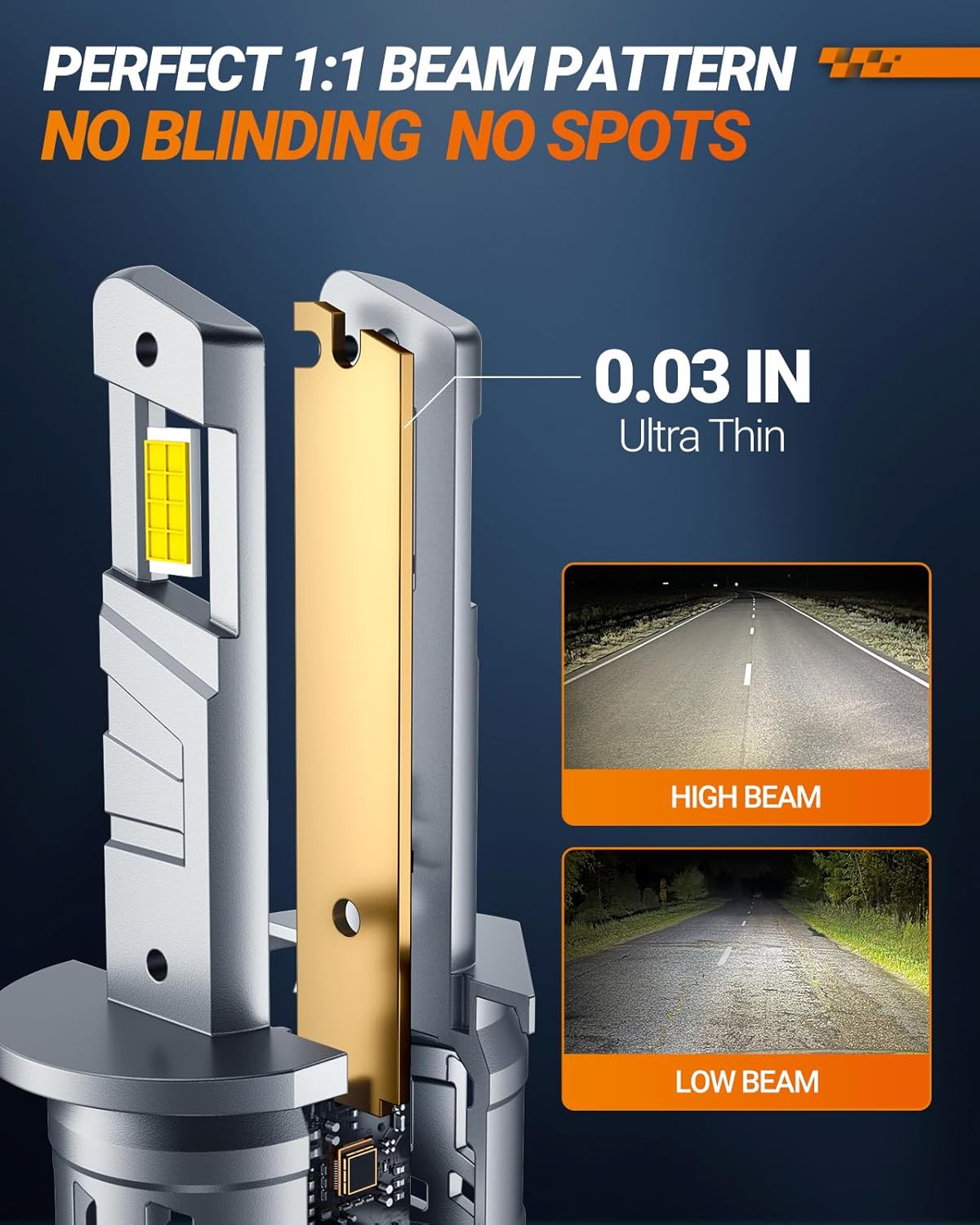 SEALIGHT H1 Fog Bulbs, 30000LM 6500K Cool White, 1:1 Mini Size, H1 Bulb Fog Light with 13000RPM Cooling Fan, 3 Mins Plug-N-Play, Non-polarity, Pack of 2