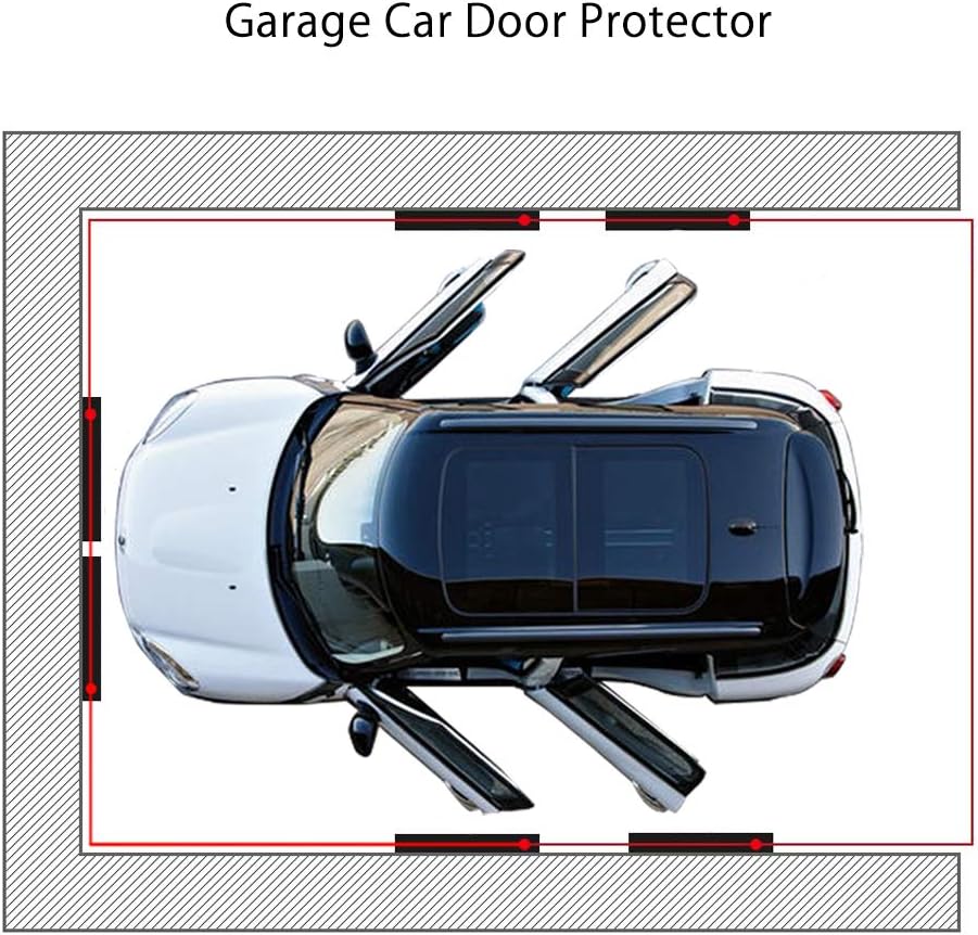 Garage Wall Protector, 4 Pack Garage Car Door Protector Bumper Guard for Car Doors Anti-Collision Self Adhesive EVA Foam for Warehouse Parking Assist