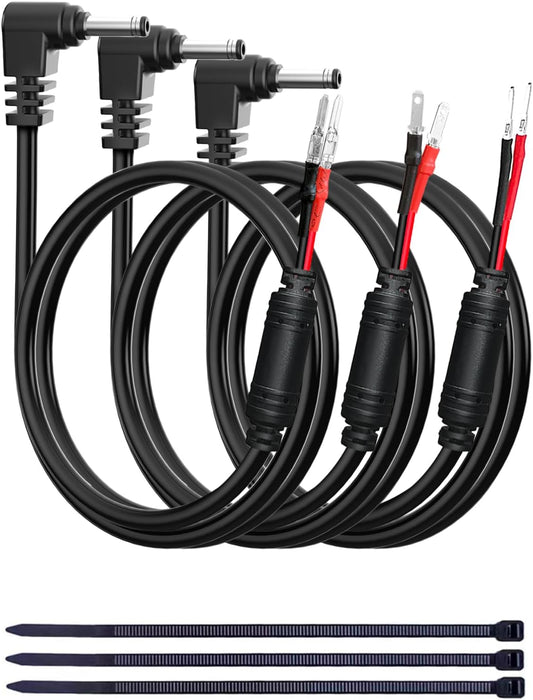 Radar Detector Hardwire Power Cord, Rearview Mirror Plug Cable, with Inline Fuse Holder,Suitable for Uniden Escort Beltronics Valentine One Cobra Whistler Radar Detector,3-Piece Set,17.7'' (DC3.5)