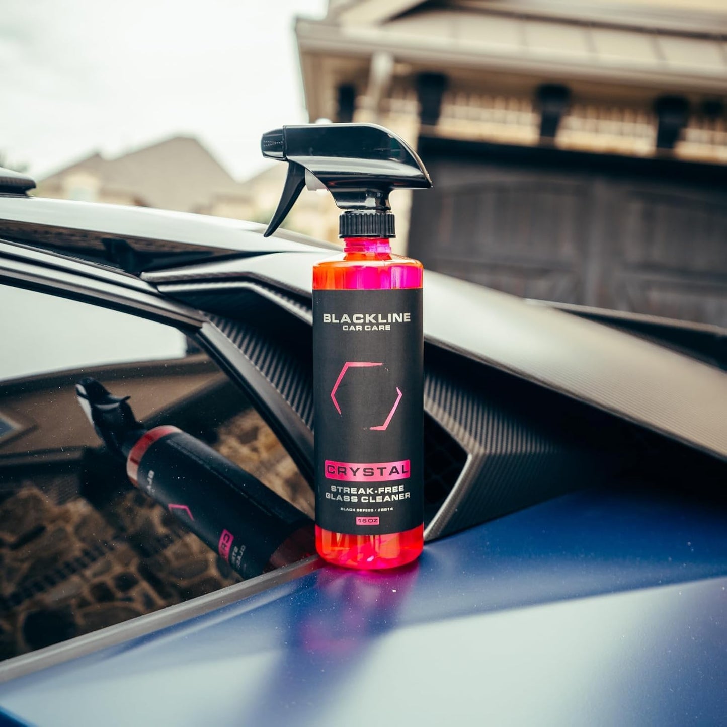 Blackline Best Glass Cleaner - Works on Glass, Windows, Mirrors & Navigation Screens. Tint Safe Window Cleaner for Car - 16 fl oz bottle, Streak Free Spray