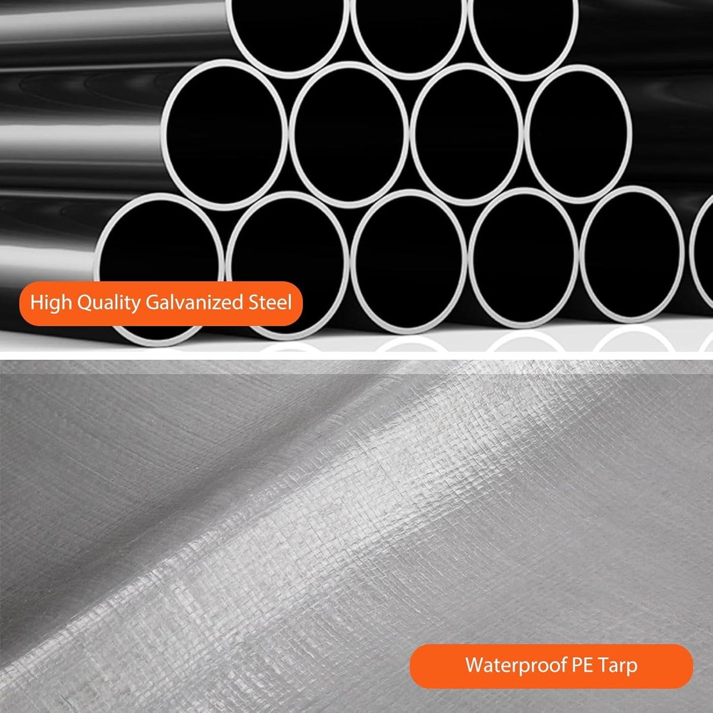 13x25 FT Heavy Duty Carport, Oversized Portable Garage with 4 Doors & 4 Windows, Reinforced Frame, All Weather Protection Outdoor Shelter Canopy for Cars, Boats, Trucks, BBQ and Outdoor Gatherings