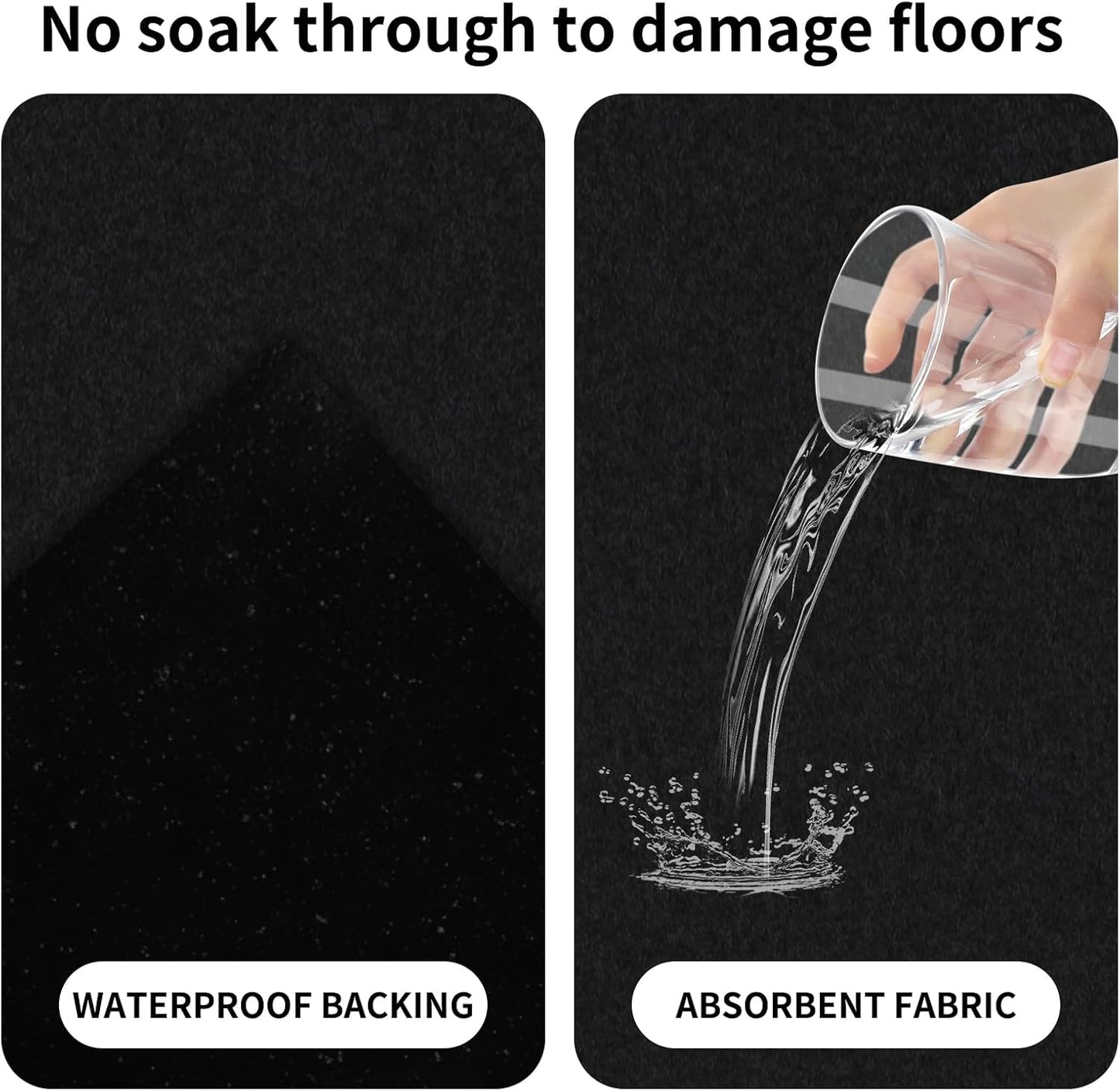 17' x 7'4" Oil Spill Mat, Garage Floor Mat, Premium Absorbent Oil Pad, Waterproof, Protect Garage Surface from Spill & Stain, Reusable, Washable, Durable, Black