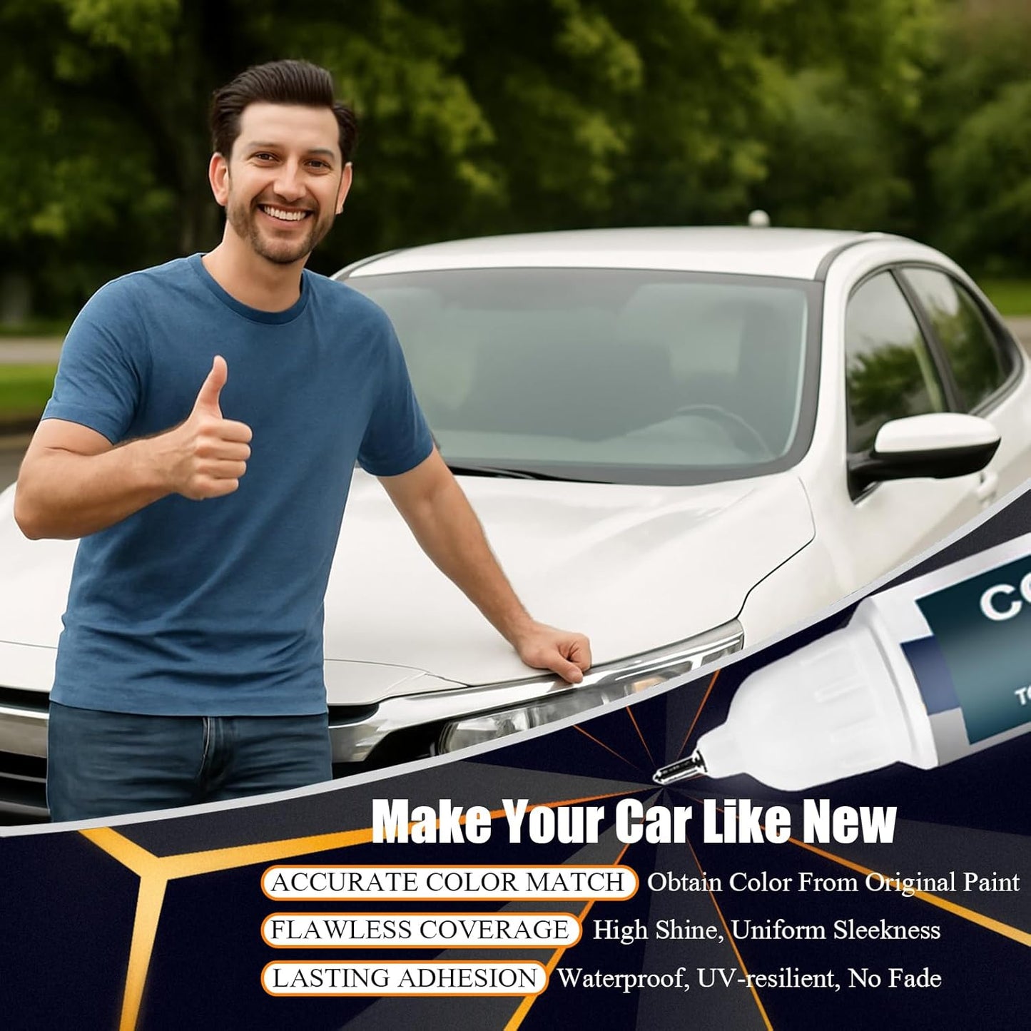 Radiant Red Metallic(R-569M) Touch Up Paint Compatible with Honda, Car Paint Pen Scratch Repair Two-In-One Touch Up Paint, Premium Car Scratch Remover for Deep Scratches