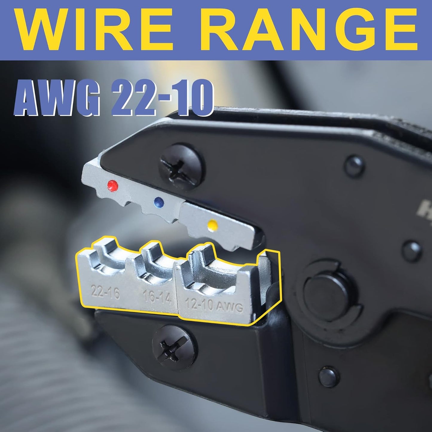 haisstronica Crimping Die for Insulated Nylon Wire Connectors, 22-10 AWG