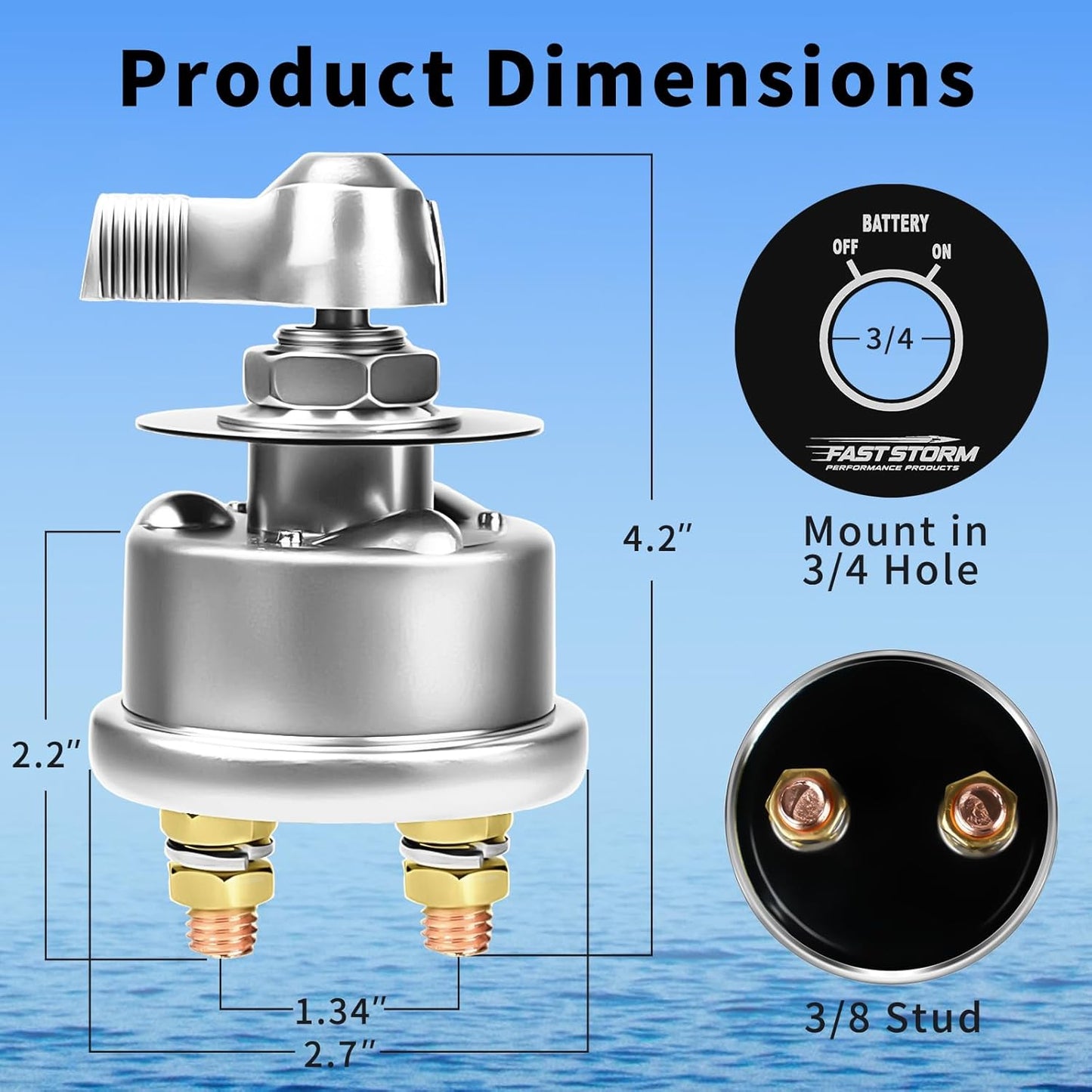 200A High Current Master Battery Disconnect Switch,12-48V Battery Power Cut Off Isolator Killer Switch with Face Plate for Car Vehicle RV Truck Boat Marine ATV