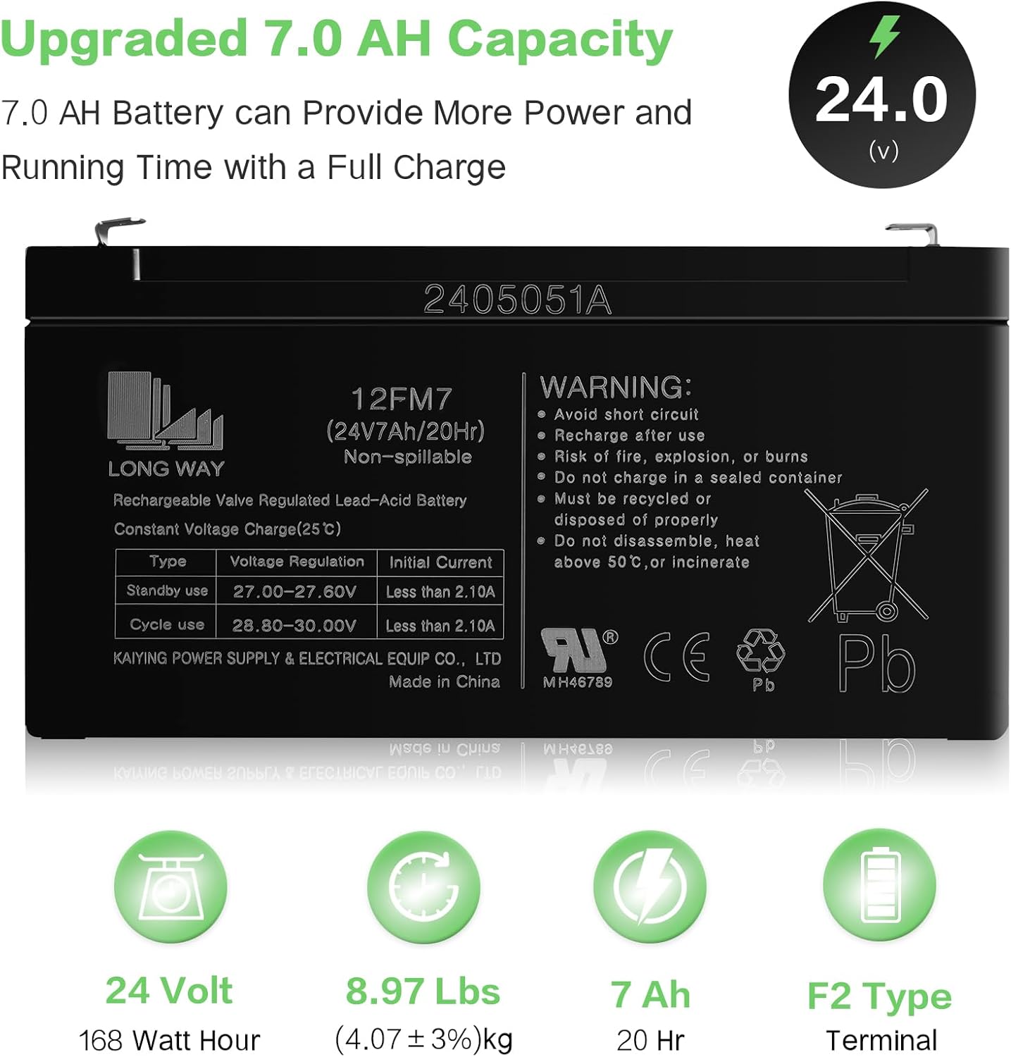 OTTARO 24V 7AH Battery for Ride on Car UTV