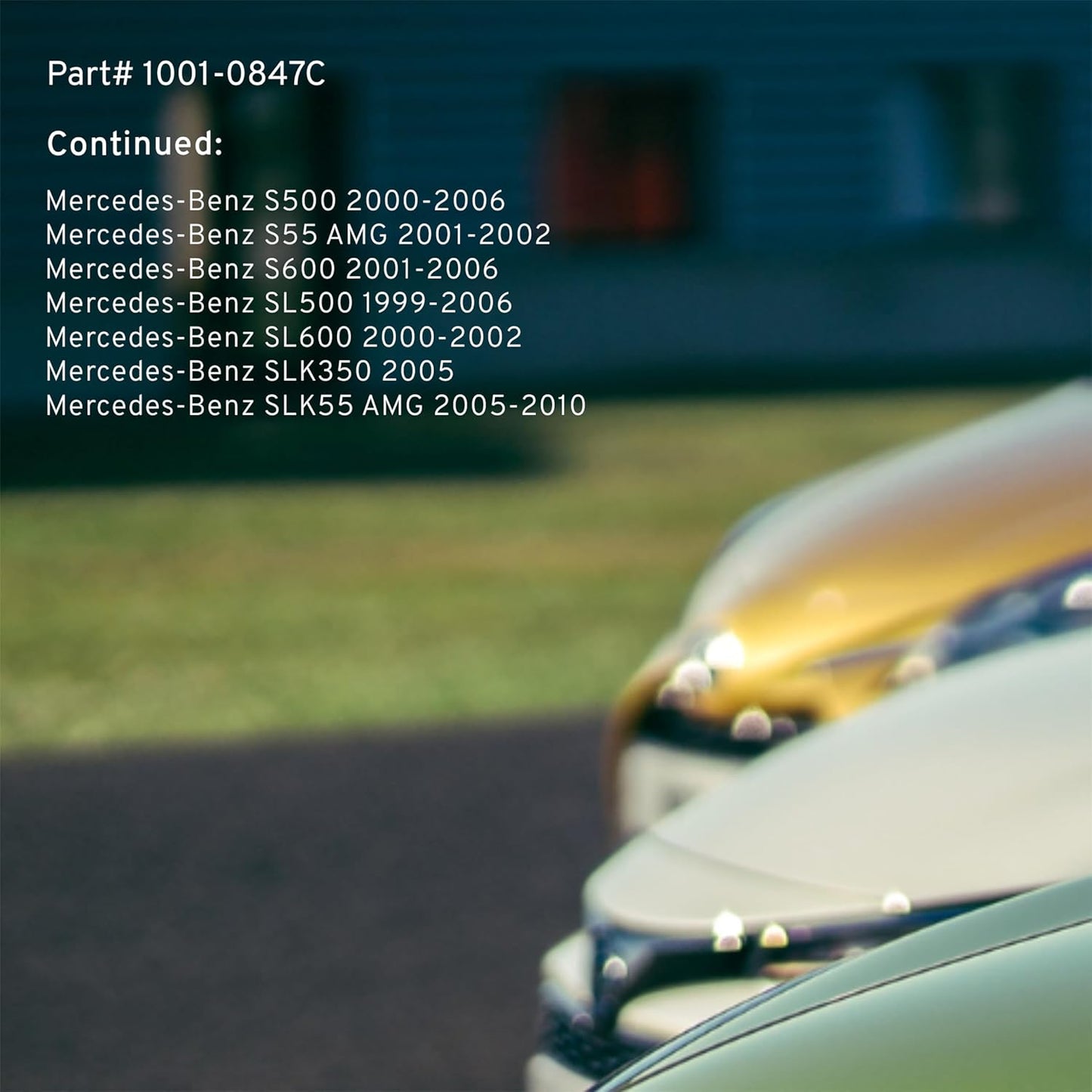 Premium Ceramic Front Brake Pads (1001-0847C) Compatible with 1999-2012 Mercedes-Benz (CL500/CL55 AMG/CL600/CLS500/CLS550/E500/E55 AMG/G500/ML430/ML500/ML55 AMG/S430/S500/S55 AMG/S600)