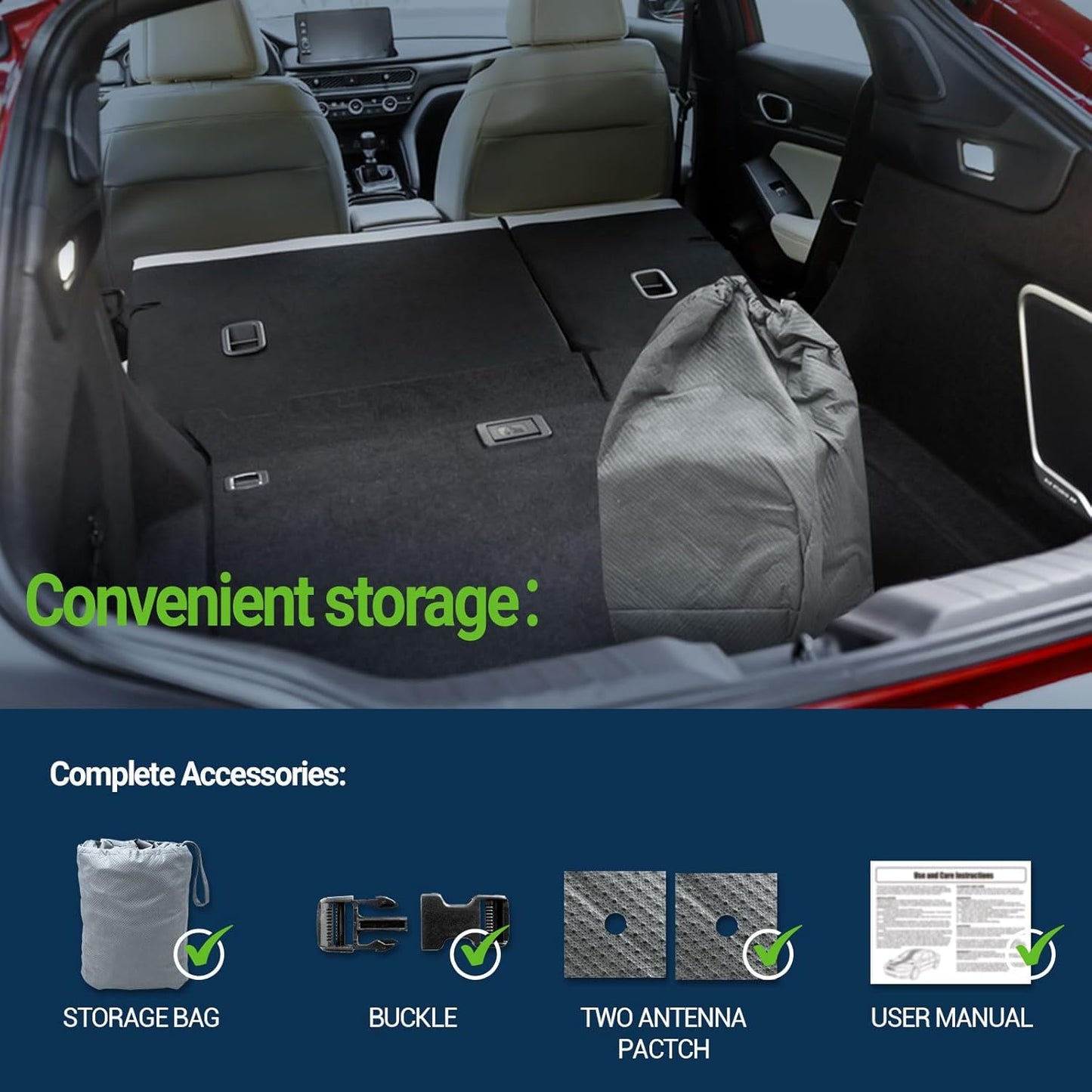 All Weather Waterproof SUV Car Cover, 7-Layer Non-Woven Cotton Car Covers for Automobiles SUV Snow Cover, Full Exterior Covers, Winter Rain Sun, Grey, Size SUV S2