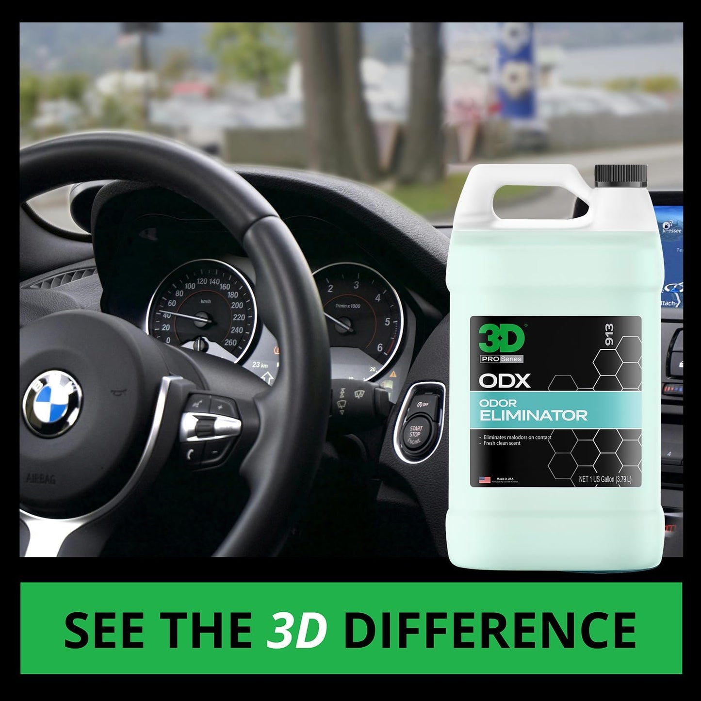 3D ODX - Automotive Odor Eliminator - Deodorizes Pet, Food, Smoke, & Other Linger Odors - Fresh Clean Scent - Great for Car, Home, Office Use