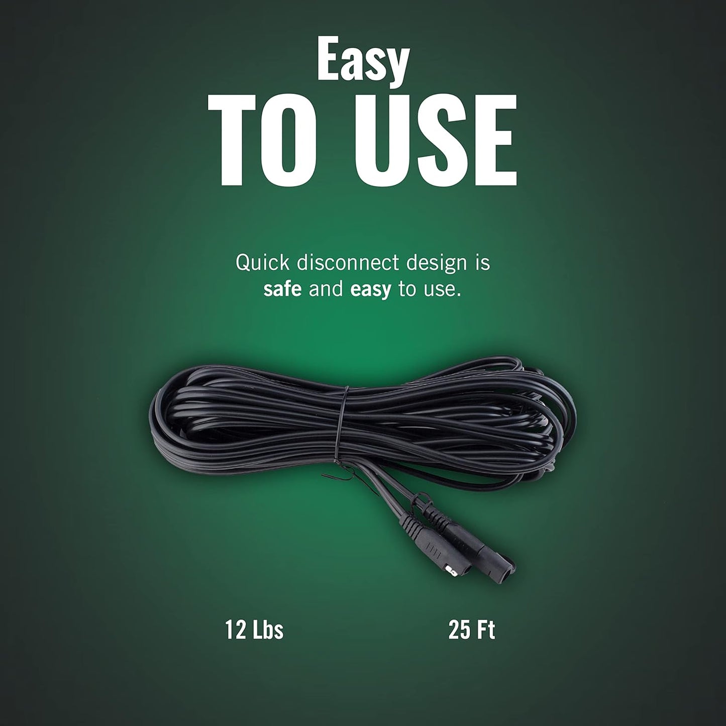 Battery Tender 25 Foot Extension SAE Cable 4 Pack - Designed for Use with Battery Tender Chargers - Quick Connect Plugs for Easy Connection to Motorcycle, Cars, ATVs and More - 081-0148-25-BG4