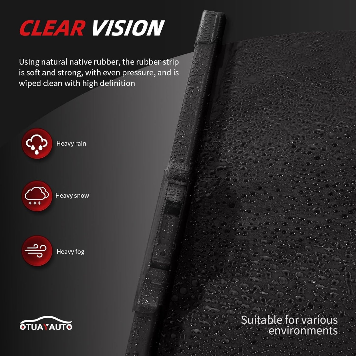 OTUAYAUTO Premium Windshield Wiper Blades - Replacement for Nissan Pathfinder 05-12, Xterra 05-15 - Precision Fit, All-Weather Performance, Front and Rear Wiper Blades, Hook - 24"+18"+12" (Pack of 3)