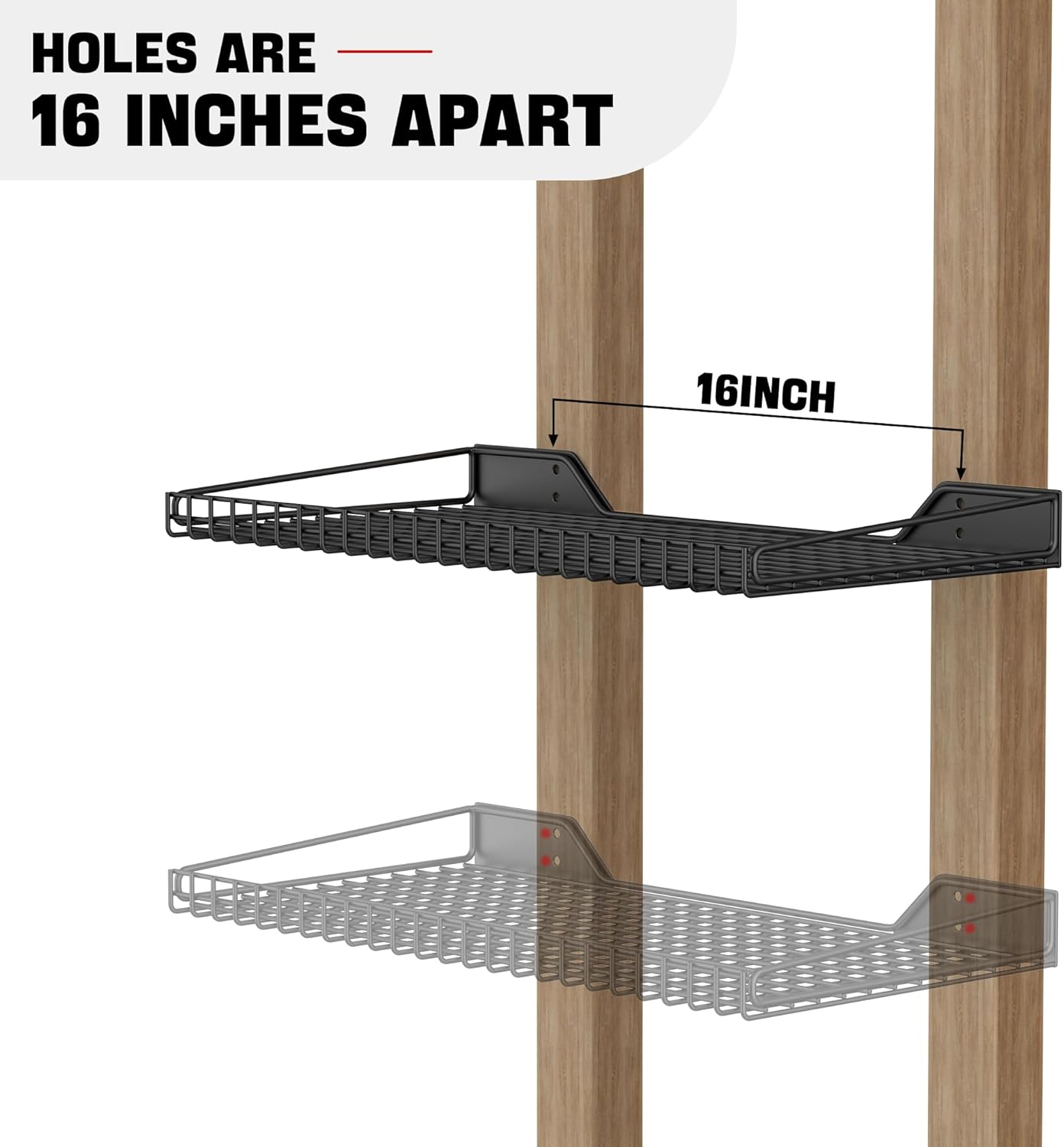 Ultrawall Wall Mounted Storage Shelf for Garage, 4 Pack Metal Shelf Rack, Heavy-Duty Wall Organizer Shelves Suitable for Shop, Shed, Garage 23.5inch x 12inch(Black)