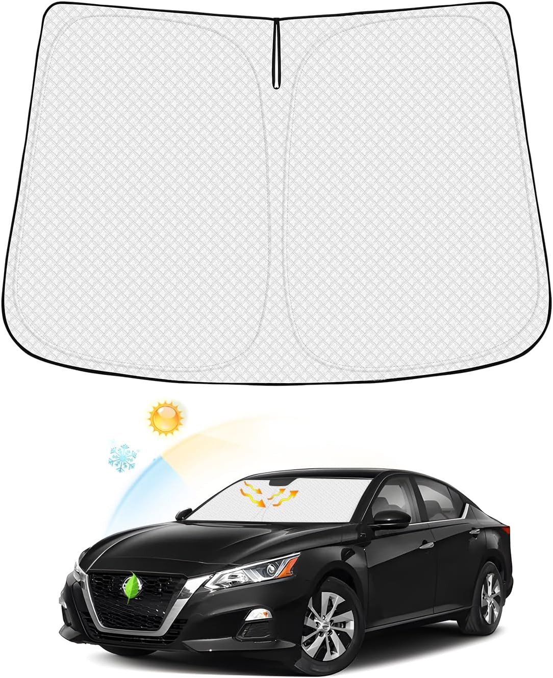 Windshield Sun Shade for 2019-2025 2026 Nissan Altima Accessories Thicken 6-Layer Foldable Front Window Sunshade Cover Sun Visor Protector Block UV Rays Keep Vehicle Cool