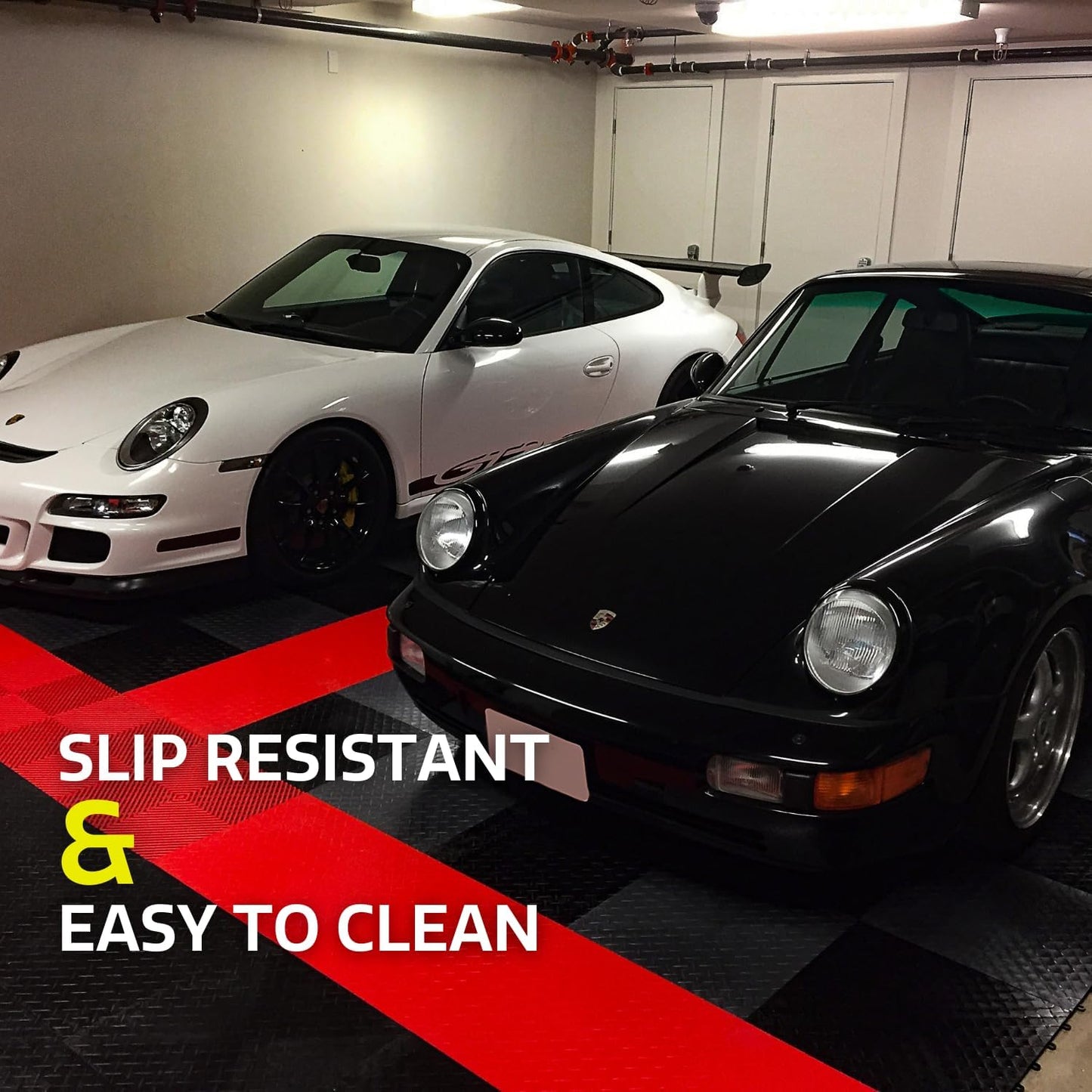 Big Floors RaceDeck CircleTrac, Interlocking Non-Slip Garage Flooring Tile, Durable, Modular, Heavy-Duty Copolymer, Easy Install (White, 12 Pack of 12 x 12" Tiles)