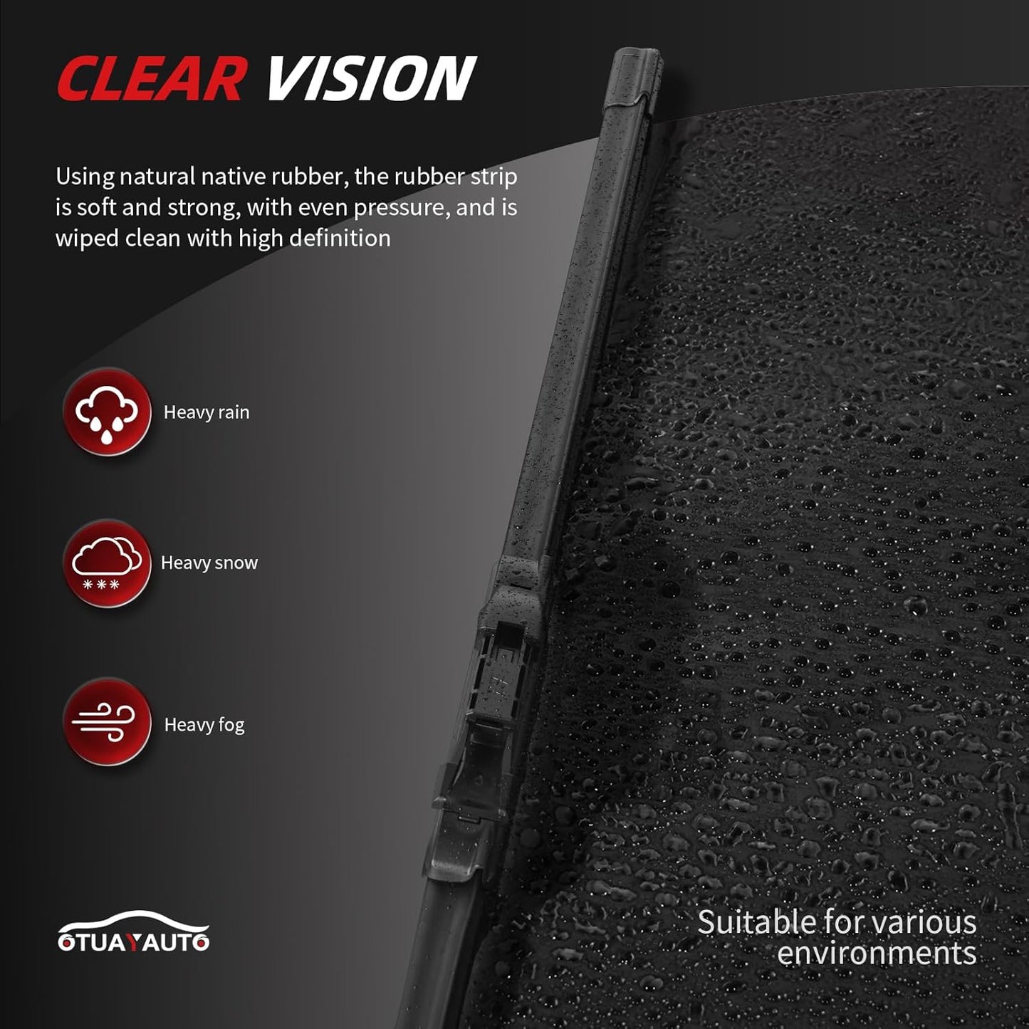 OTUAYAUTO Premium Windshield Wiper Blades - Replacement for Chevrolet Traverse 2012-2017 - Precision Fit, All-Weather Performance, Front and Rear Wiper Blades, Pinch Tab - 24"+21"+13" (Pack of 3)