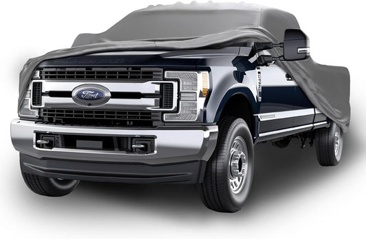 Car Covers Weatherproof Max Truck Cover & Warranty Compatible with Ford 2003-2019 F-350 CrewCab, 6.75' & Shell– Outdoor Cover, Prevents Theft with Cable Lock