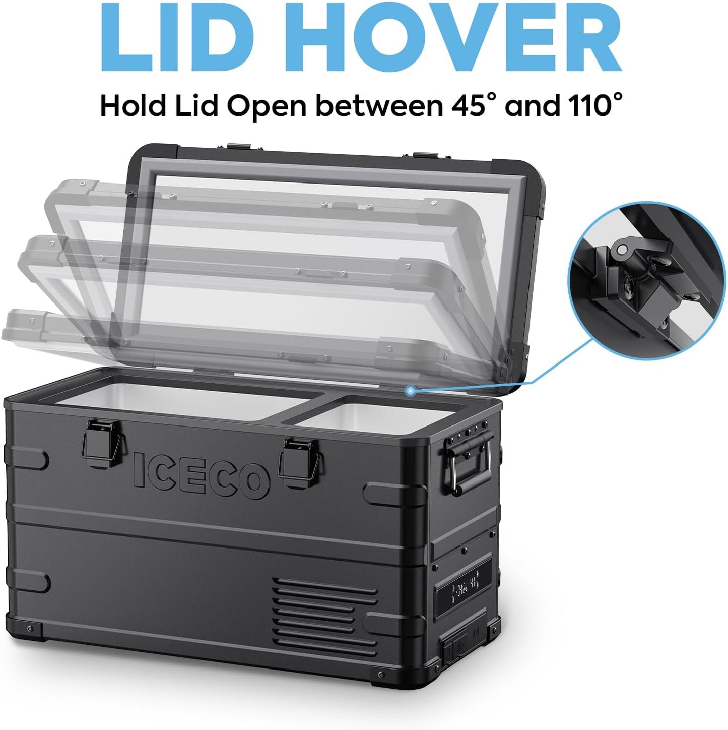 ICECO APL35 Dual Zone Portable Fridge Freezer, 37 Quart 12V Car Refrigerator with Secop Nano Compressor, Aluminum Electric Compressor Cooler 12/24V DC, 100-240V AC, -4℉~68℉, for RV,Camping,Travel