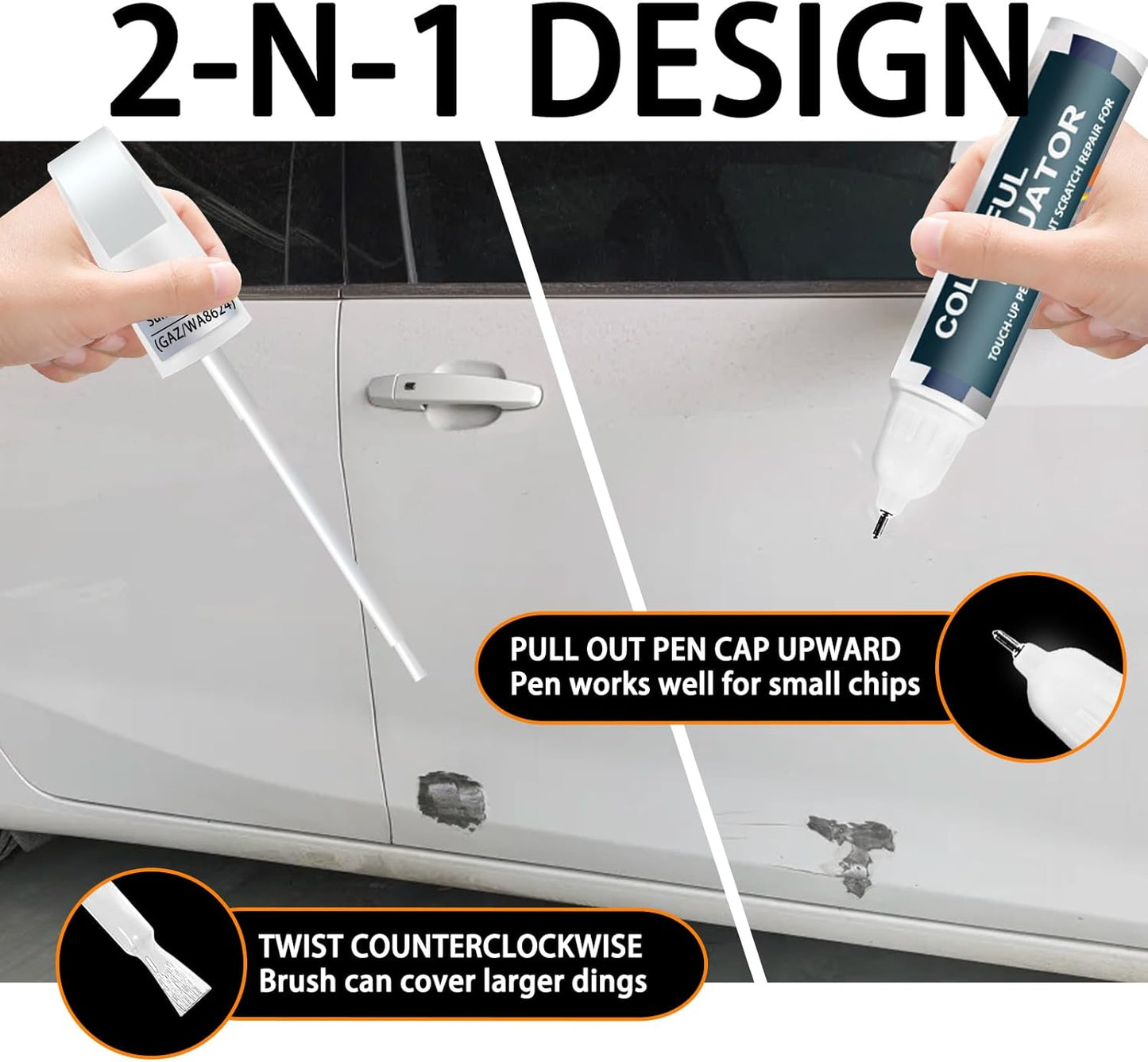 Slate Gray Metallic(GNO/WA633D) Touch Up Paint Compatible with Chevrolet, Car Paint Pen Scratch Repair Two-In-One Touch Up Paint, Premium Car Scratch Remover for Deep Scratches