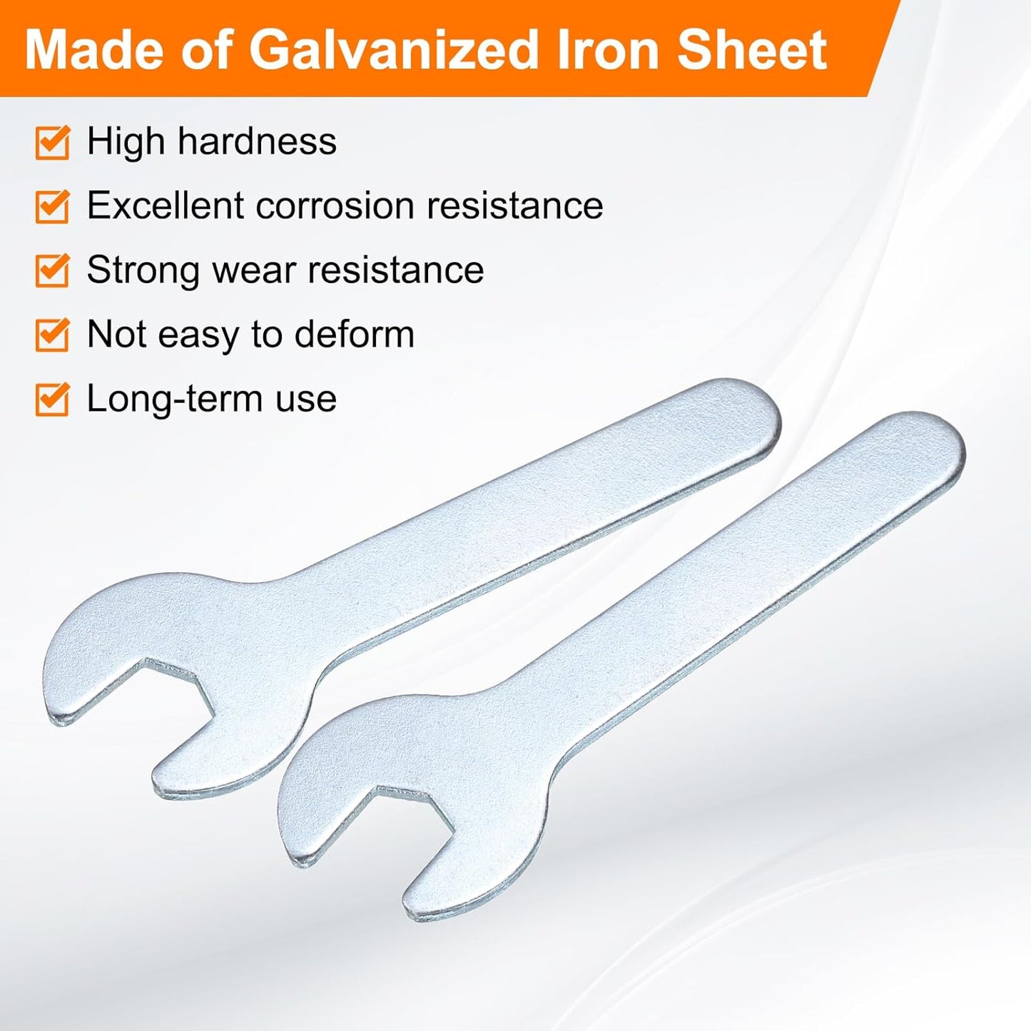 HARFINGTON 10pcs Small Wrench Open End Wrench 8x70x1.8mm Metric U-Shaped Single Open Ended Spanner Super Thin Small Flat Head Galvanizing Wrench for Automotive Repair Furniture Assembly