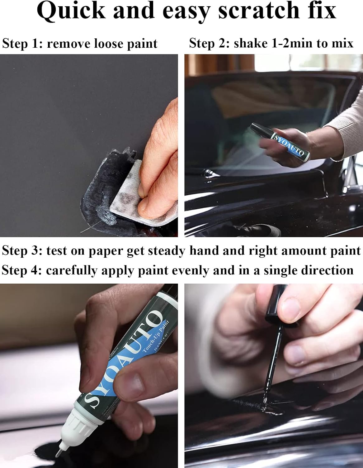 SYOAUTO Magnetic Gray 1G3 Touch Up Paint Fit for Toyota Auto Touch up Paint Scratch Repair Pen Brush and Tip 2 in 1 Magnetic Gray