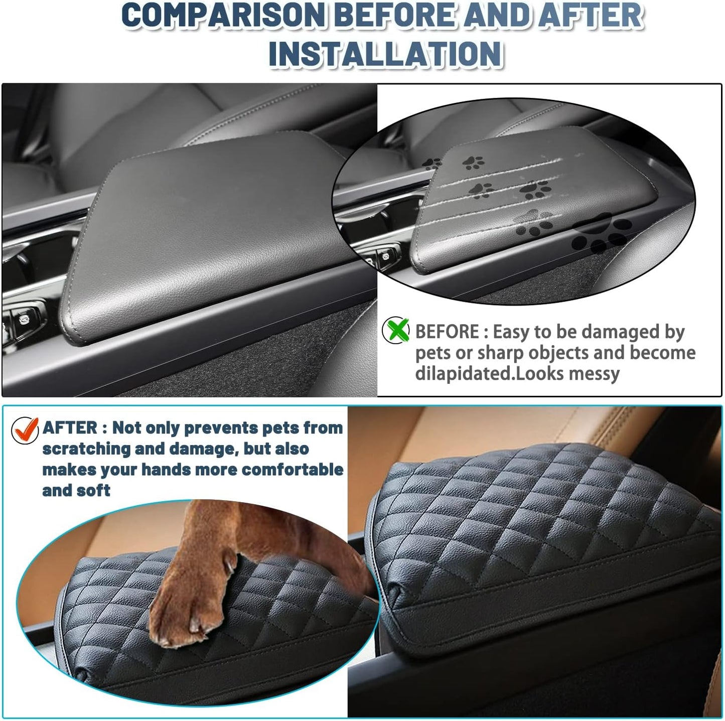 Ruiya XC90 Center Console Cover for 2018-2024 Volvo XC90 Accessories, Volvo XC90 Thicken Soft Comfy Armrest Cover Lid Protector Compatible with 2018 2019 2020 2021 2022 2023 2024 Volvo XC90