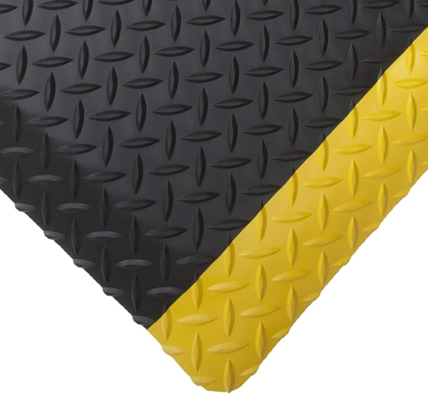 Rhino Mats, American Classic Diamond Anti-Fatigue Mats, Industrial Ergonomic Comfort Standing Mat for Work, Home, Garage, Office, Kitchen or Anywhere (Black/Yellow 1" Thick, 3 FT. x 23 FT.)