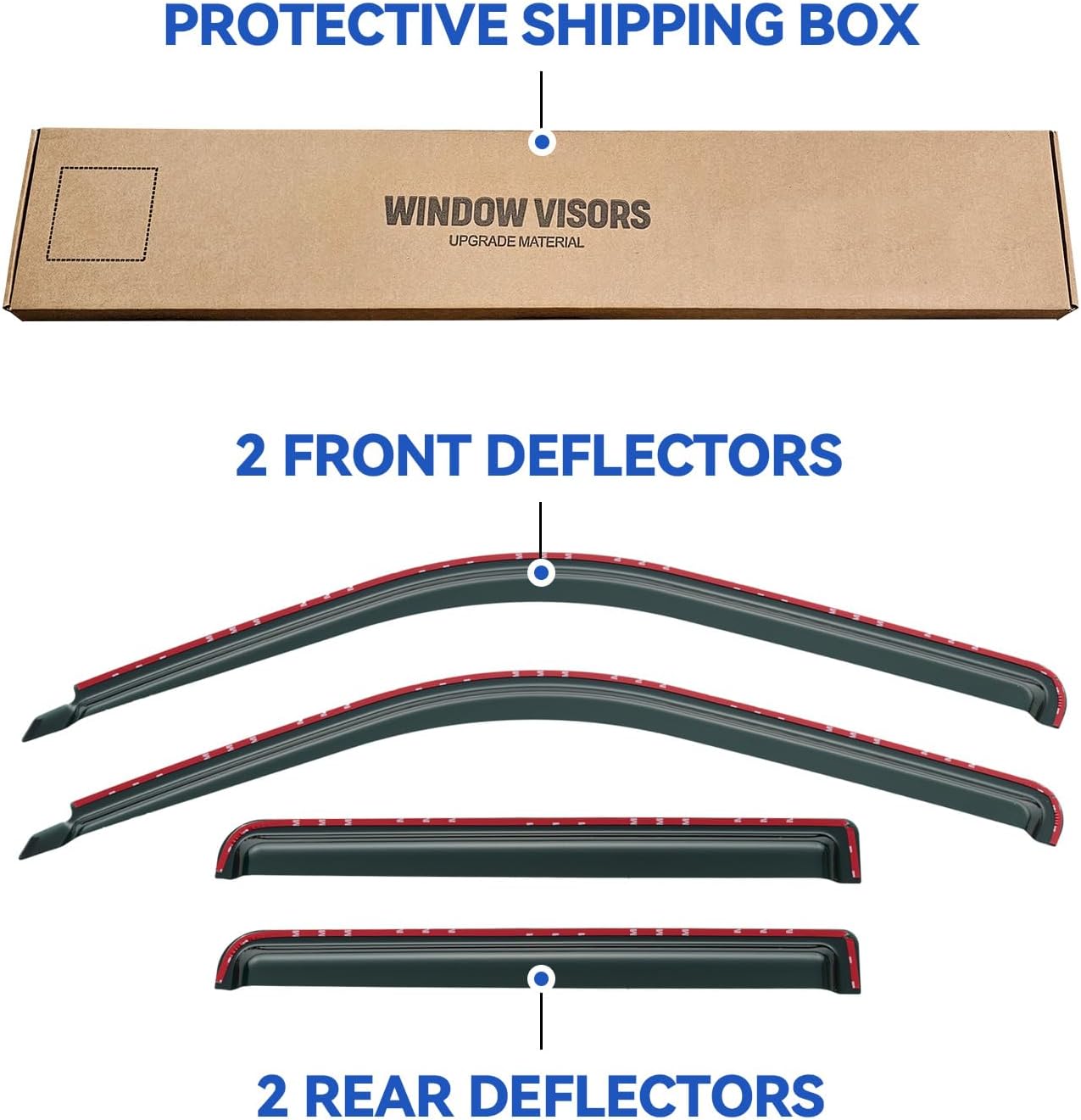 in-Channel Window Visors Rain Guards Shield for 1991-2001 Ford Explorer, Window Vent Wind Deflectors Visors Shades for 2001-2005 Ford Explorer Sport Trac