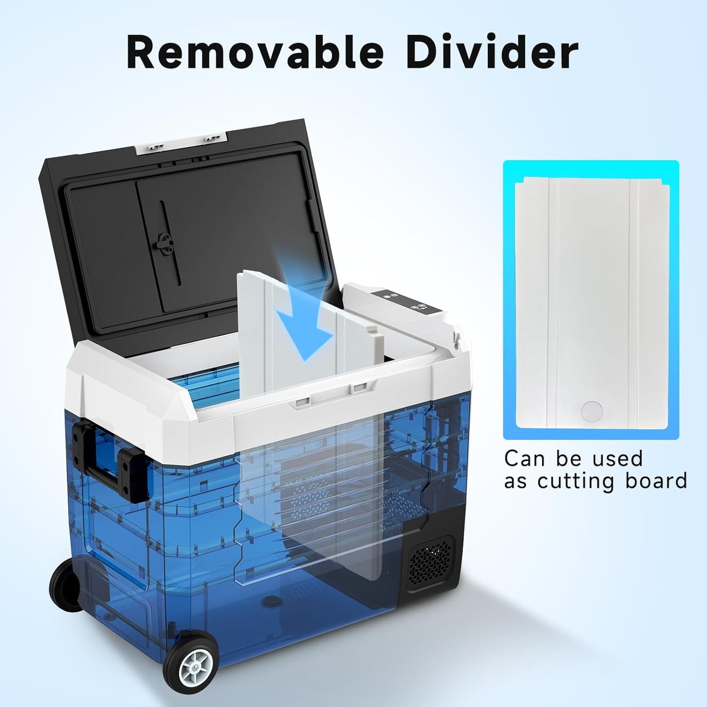 SubSun Electric Cooler, 58QT Car Refrigerator, Portable Freezer 12V/24V DC and 110-240V AC, Plug in Coolers for Vehicles with Wheels, 12 Volt Car Fridge -4℉~68℉