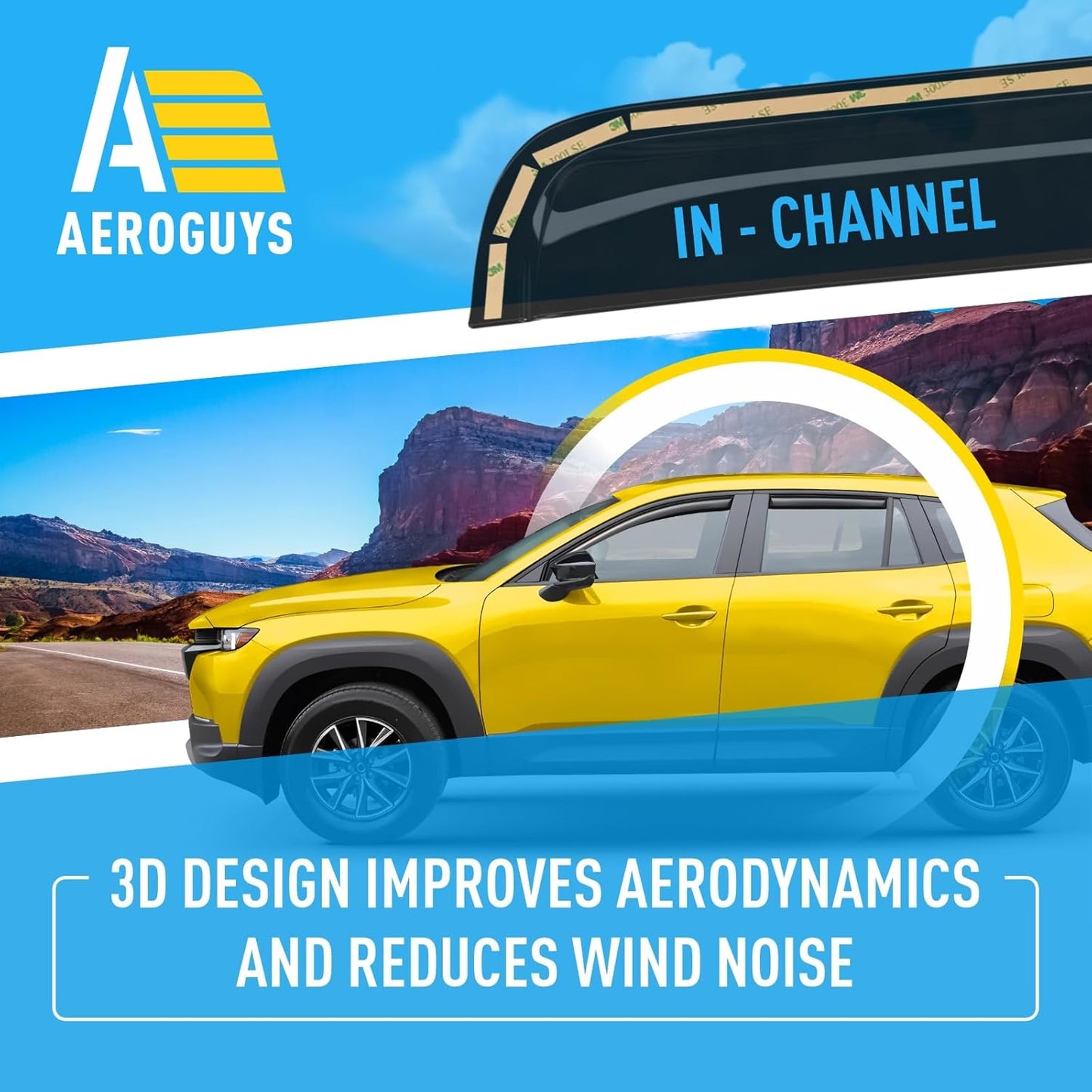 Extra Durable Window Deflectors in-Channel Window Visors Rain Guards Fit for Mazda CX-50 2023-2025, Sun Visors, Wind Vent for Shades, Exterior Car Accessories - 4pcs. AG0755