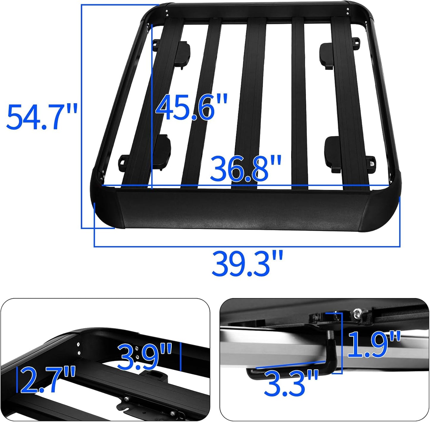 YHAAVLE 55" Cargo Basket,Heavy Duty Vehicle Roof Rack Baskets,Universal Rooftop Cargo Carrier for SUV, Truck, & Car Steel Construction