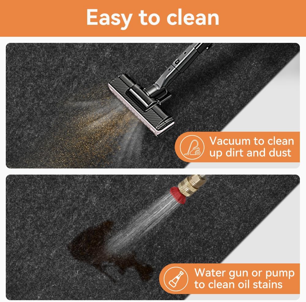 Oil Spill Mat - Garage Floor Mat, Absorbent Oil Pad, Premium Maintenance Mat, Waterproof, Contain Liquid, Protect Garage Surface from Spill & Stain, Reusable, Washable, Durable, Black 59×36inches
