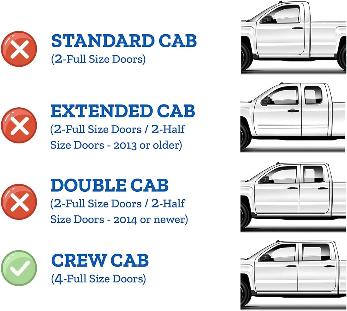 Window Visors Rain Guards for 2014-2018 Chevy Silverado/GMC Sierra 1500 Full-Size Cab, Out-Channel Window Vent Wind Deflectors Visors Shades for 2015-2019 Silverado/Sierra 2500HD 3500HD Crew Cab