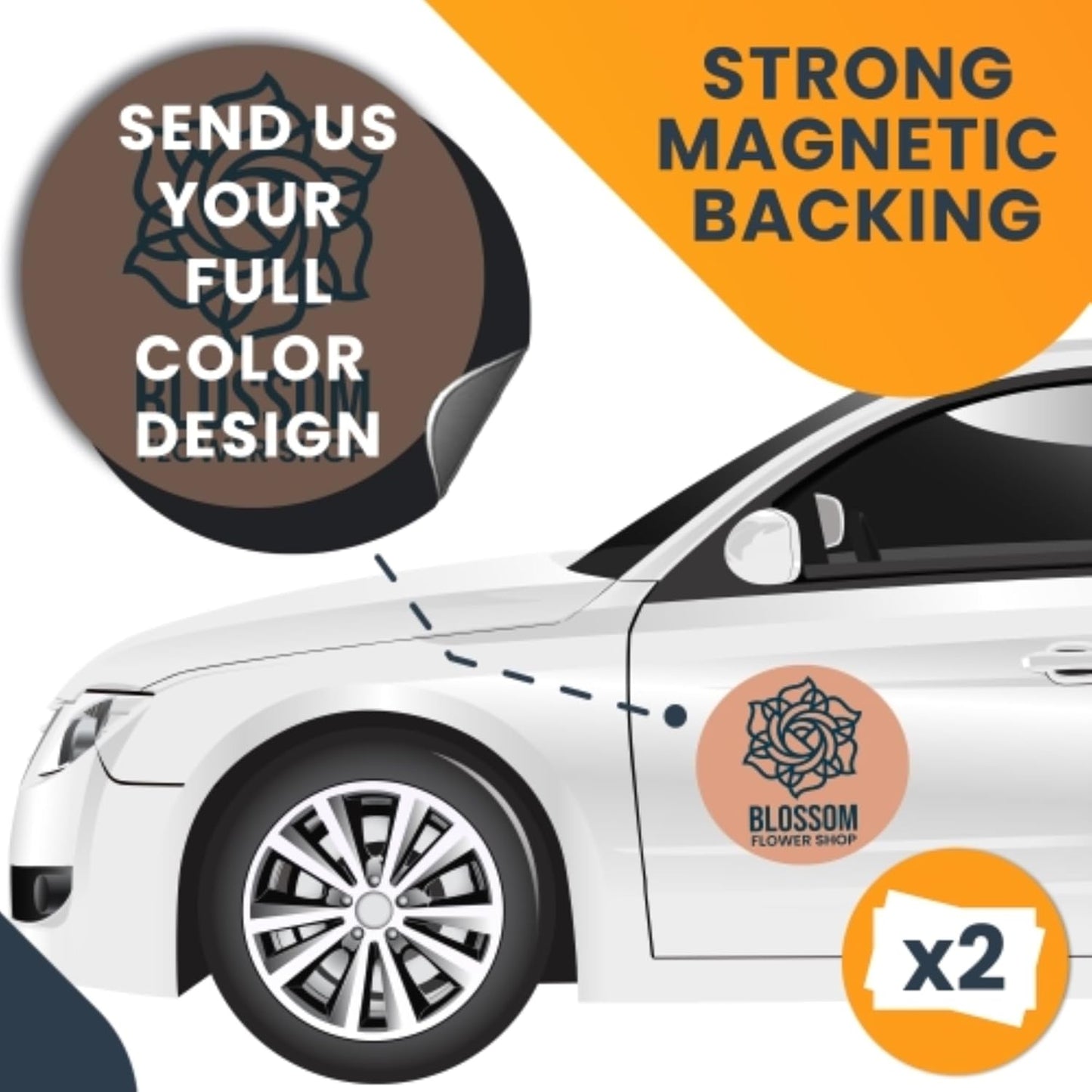 Magnet Me Up Customizable and Personalized Automotive Magnet Decals (18" Round)