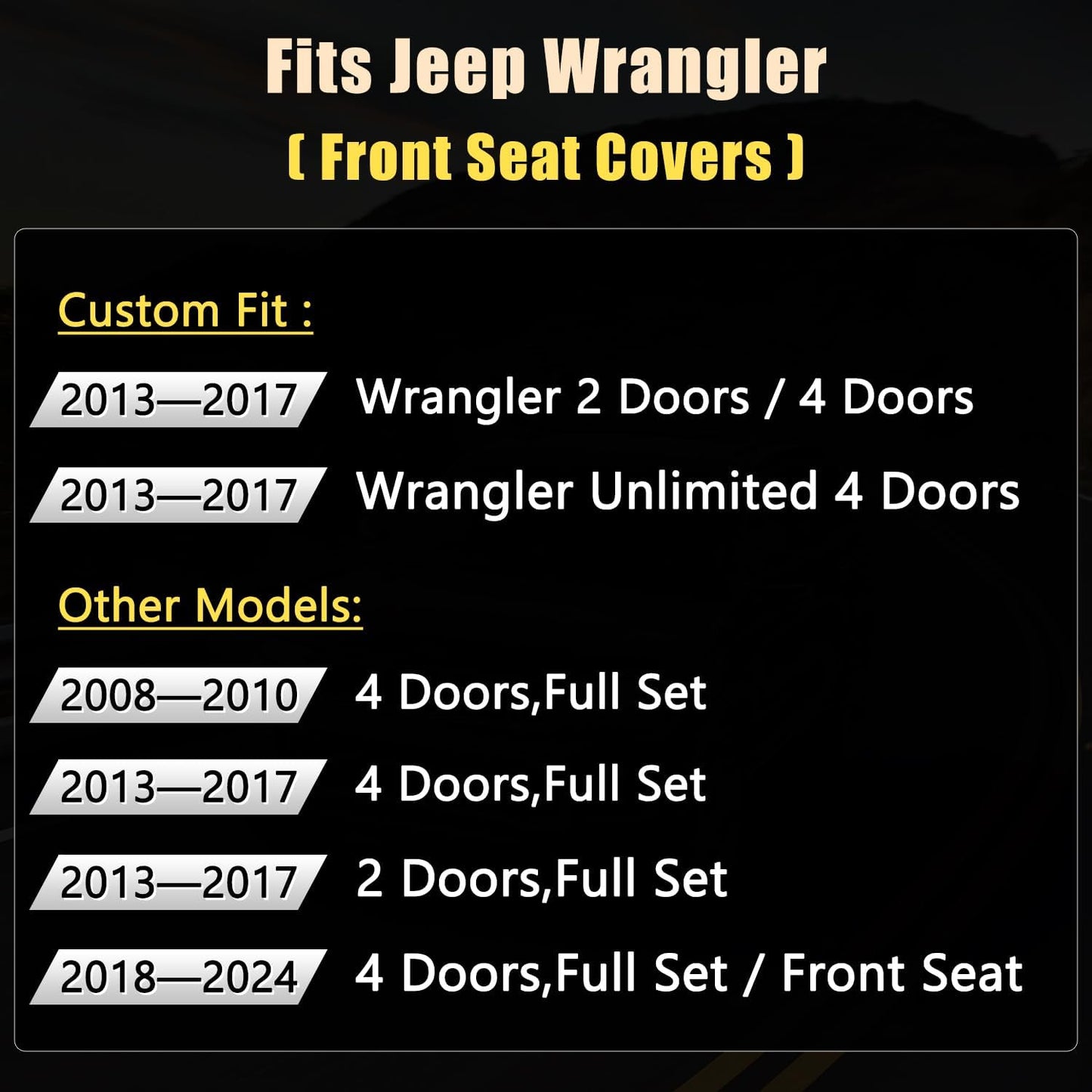 GIANT PANDA Customized Front Car Seat Covers for Jeep Wrangler JK 2/4 Door Sahara Sport Rubicon Unlimited Altitude 2013 2014 2015 2016 2017,Faux Leather - (Red)