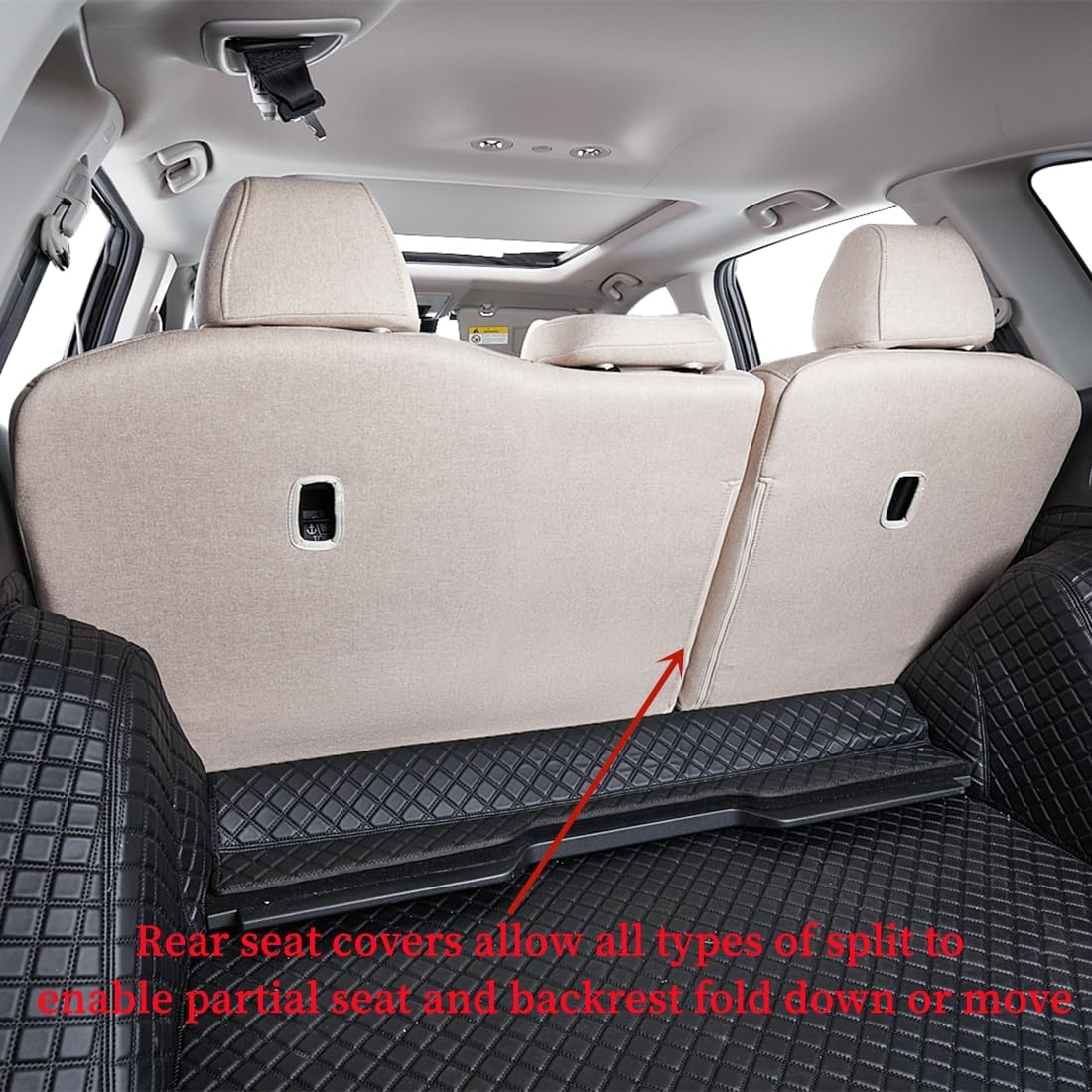 coverdream CRV Seat Covers Custom Fit for 2017 2018 2019 2020 2021 2022 Honda CRV LX, EX, SE, EX-L,Touring,Hybrid,Full Coverage Polyester Car Seat Protector(Full Set,Beige)