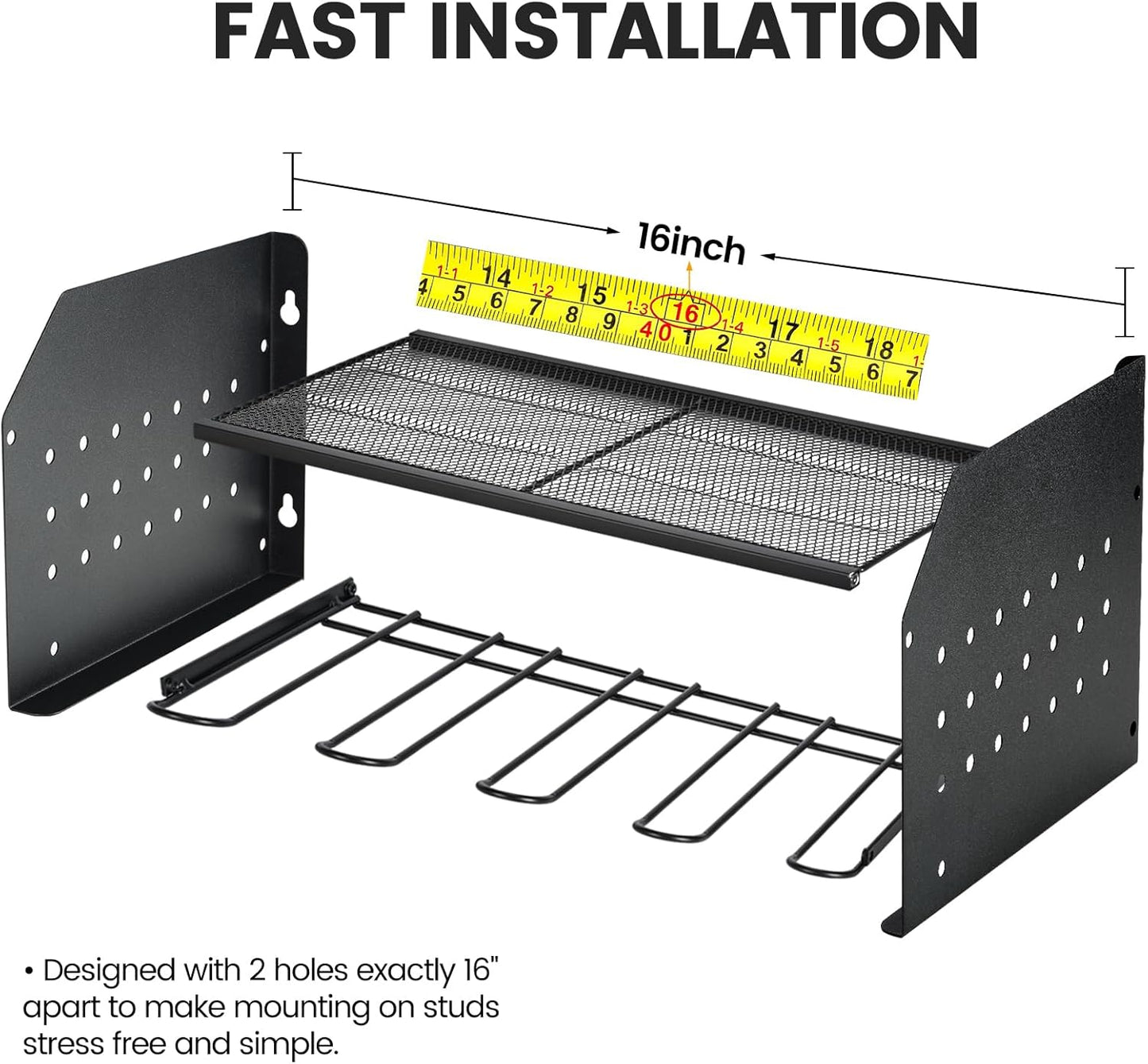 TRZZ Power Tool Organizer Wall Mount, 2-Tier Cordless Drill Rack with 4 Drill Holders and 2 Side Pegboards, Efficient Drill Storage for Garage, Tool Room, and Workshop (Black)