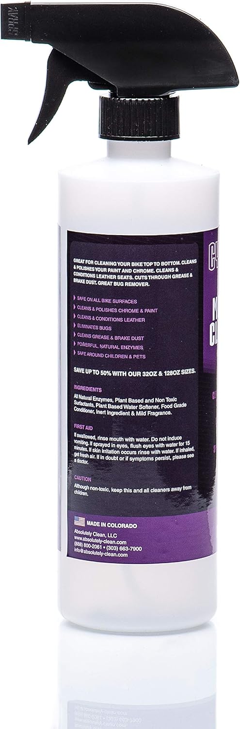 CycleMagic Motorcycle Clean and Shine Motorcycle Cleaner & Conditioner, Chrome Cleaner, Leather Cleaner, Paint | Eliminates Grime, Brake Cleaner, Dirt & Debris | (16oz Spray Bottle 2pack (Save 25%))
