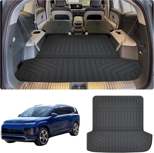 Large Cargo mat for 2026 Hyundai Ioniq 9（Foldable） TPE All Weather Protection Car Large Trunk Mat Accessories-Black