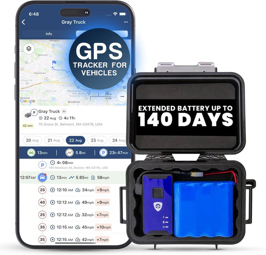 Brickhouse Security GPS Car Tracker - Hidden Tracker for Vehicles - Long Lasting Battery 140-Day LTE GPS Tracking Device for Vehicles with Magnetic Case & Extended Battery - Subscription Required
