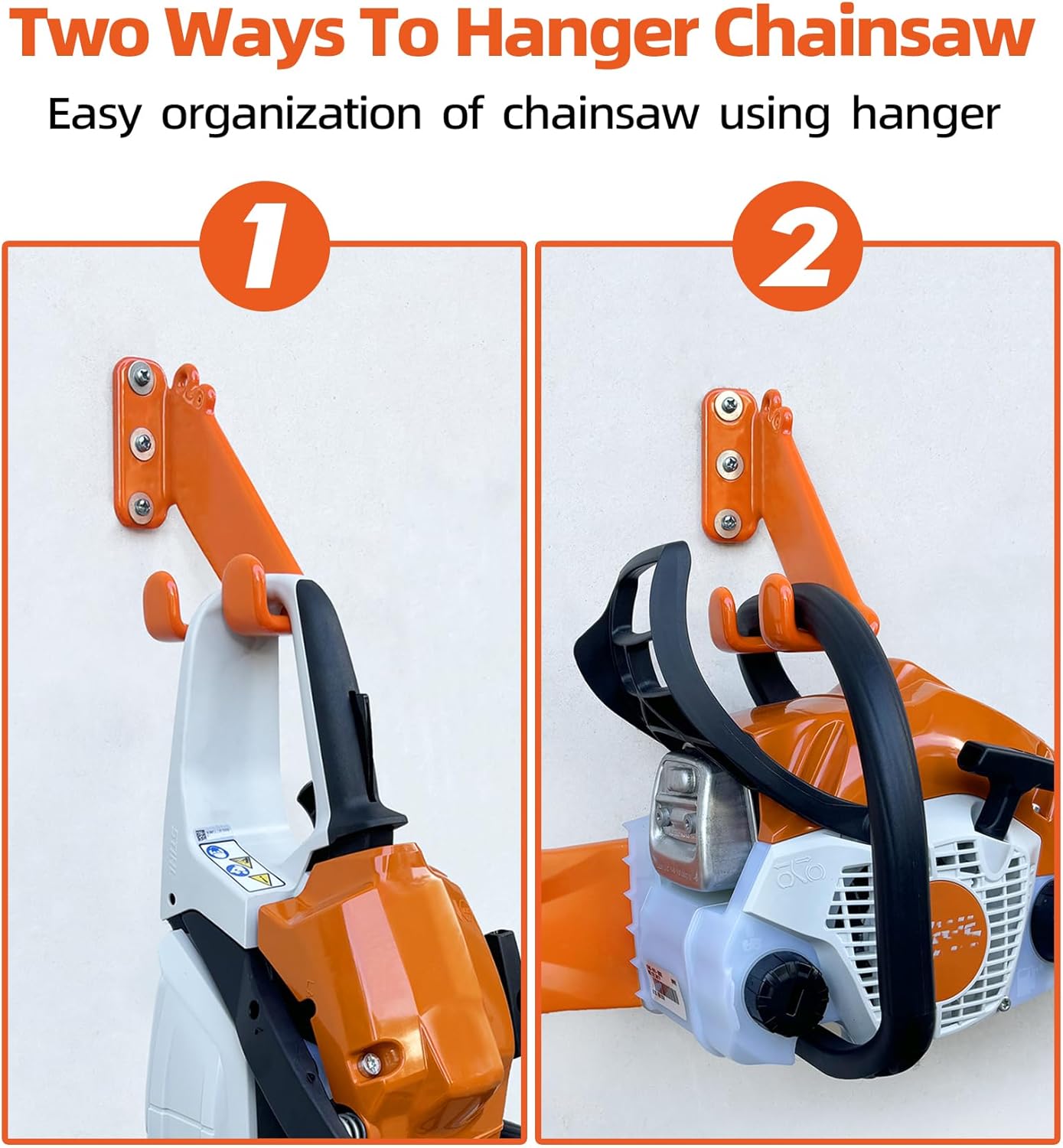 Chainsaw Hanger, 1 Pack Chainsaw Wall Mount, Heavy Duty Chainsaw Holder, Garage Organization Garage Storage Shed Organizer Mounted Chainsaw Rack