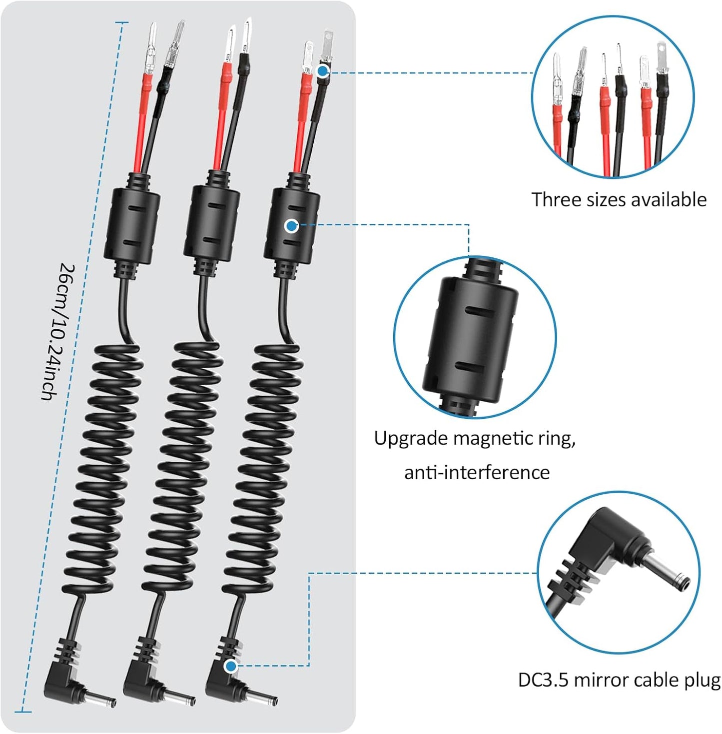 Radar Detector Mount Kit – Super Strong Suction Cup Windshield Holder + Magnetic Ring Power Cord with Inline Fuse, Rearview Mirror Plug & Elastic Cable – Easy Install, No-Slip(for Cobra Radar)