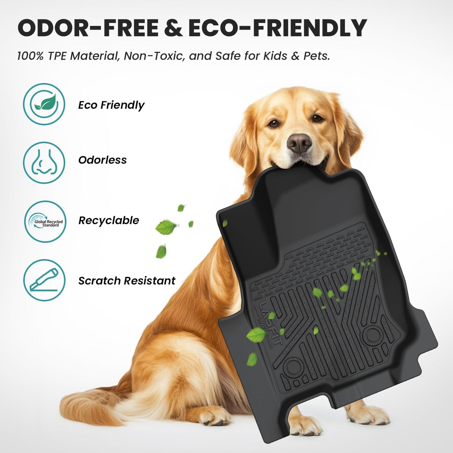 LASFIT Floor Mats&Trunk Mat with Backrest Mat for Toyota 4Runner 2025-2026(Only Fit 7 Seats), All Weather TPE Custom Fit Floor Liner for 4Runner SR5/TRD/Limited 6th gen Front&Rear 4 Runner Car Mats