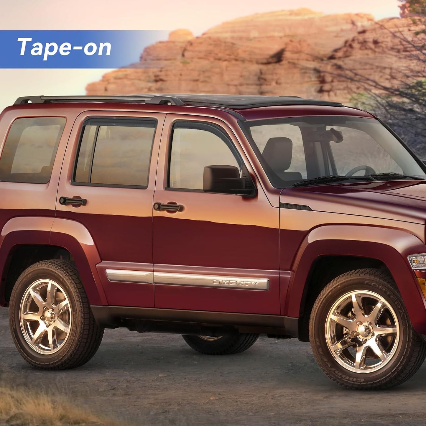 Window Visors Rain Guards for 2008 2009 2010 2011 2012 Jeep Liberty, Out-Channel Window Vent Wind Deflectors Visors Shades for 08 09 10 11 12 Jeep Liberty