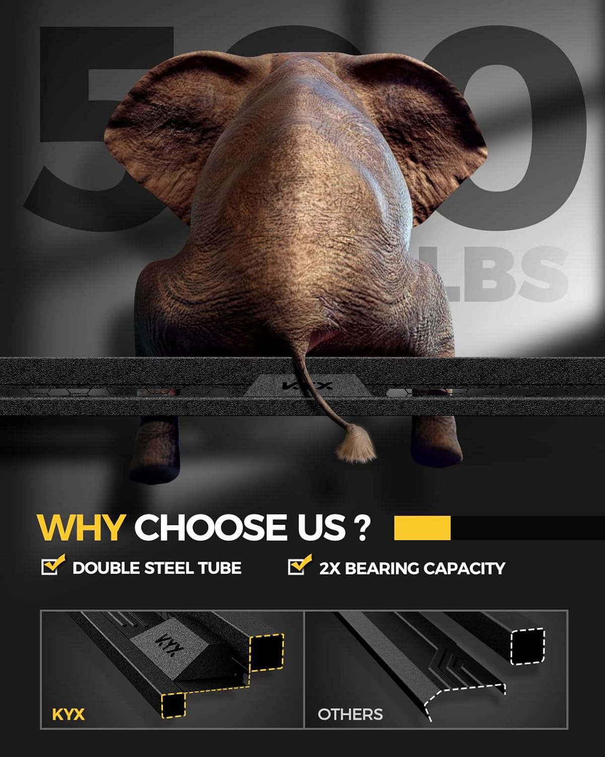 KYX Running Boards Fit for 2019-2025 Chevy Silverado/GMC Sierra 1500 2020-2025 Silverado/Sierra 2500HD 3500HD Crew Cab, 6 inches Dual Tube Side Steps Nerf Bars Step Bars Side Bars Step Rails