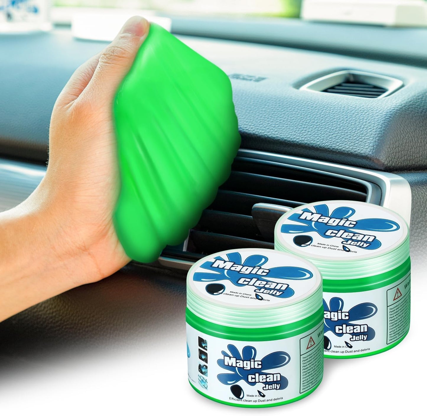 DNA MOTORING Car Cleaning Gels Auto Detailing Tools Cleaning Putty Car Interior Cleaner, Car Jelly Cleaner, Keyboard Cleaner, Car Cleaning Supplies Car Gifts for Men Women,Green, TOOLS-00255