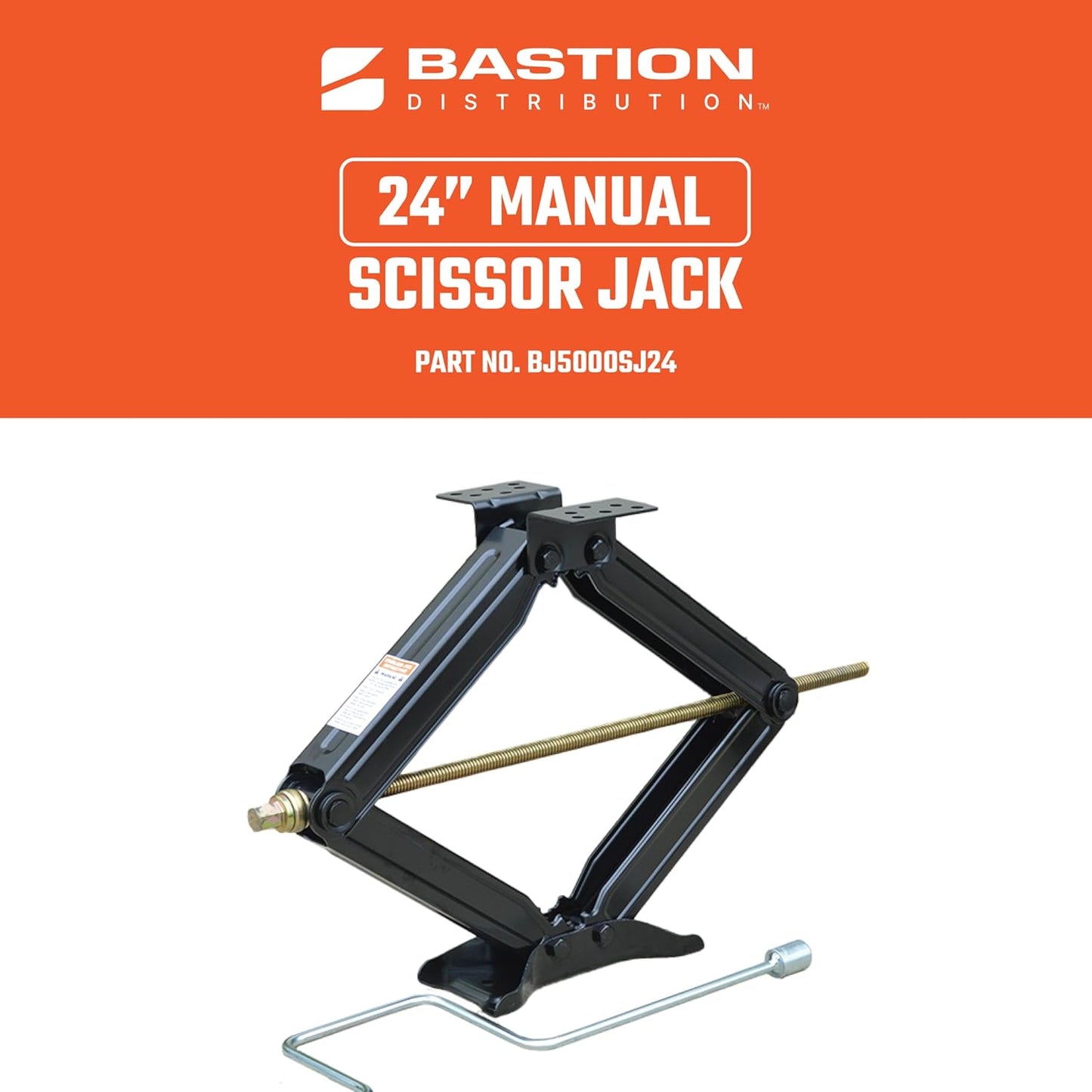 Bastion Distribution Two New 24" Scissor Jacks with Crank Handle | 5000 lbs Capacity | 4-24” Height | Spray-Tested Powder Coated | BJ-5000MSJ24